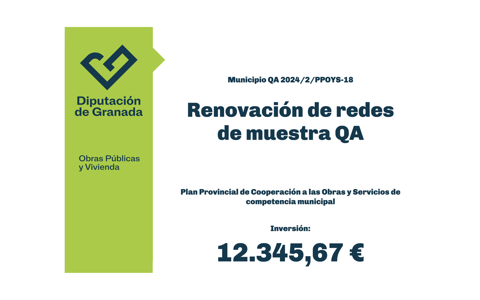 Ejemplo contextual de Cartel de obra de los planes provinciales de la Diputación de Granada