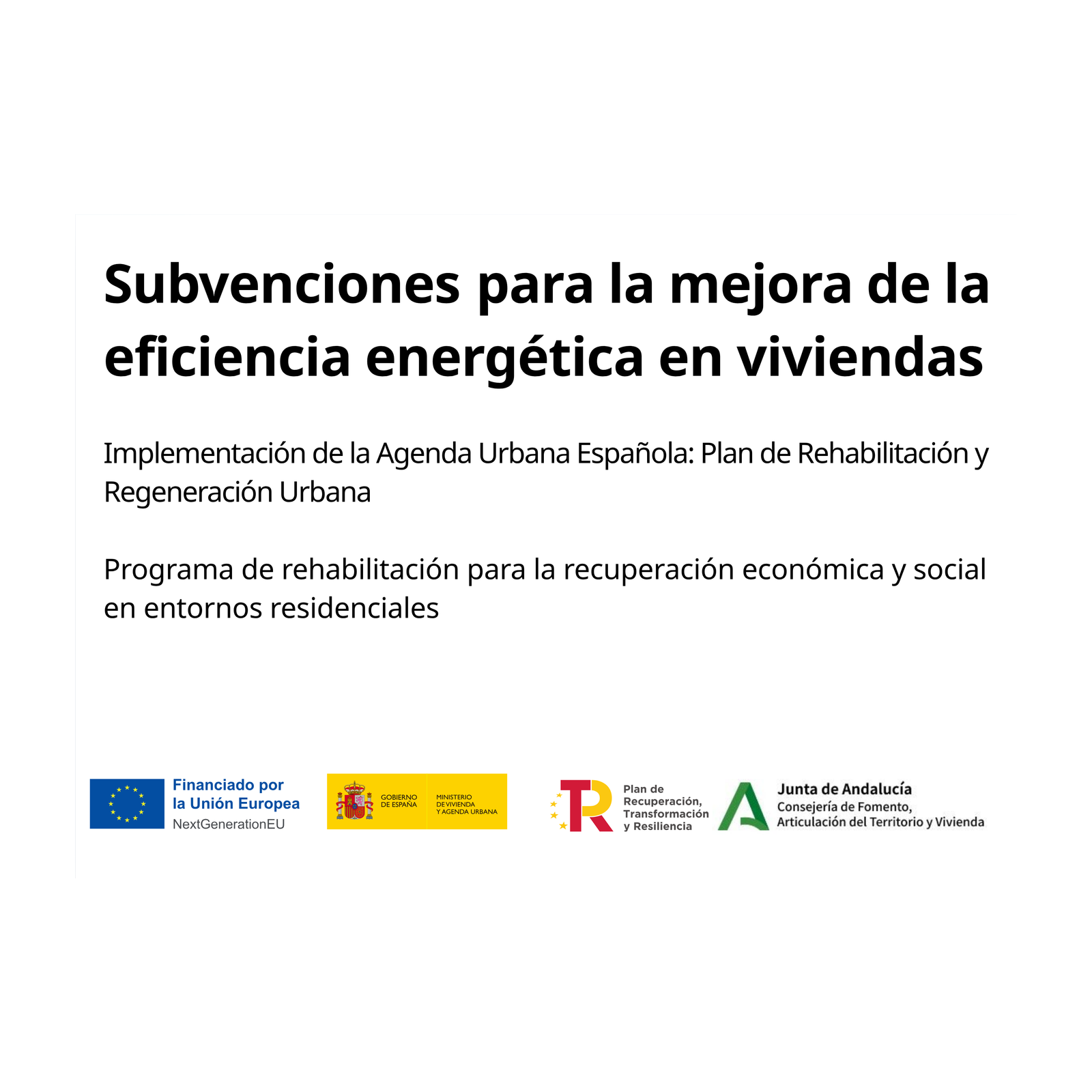 Placa definitiva Ecovivienda Línea 4 · Eficiencia energética en viviendas (Andalucía)