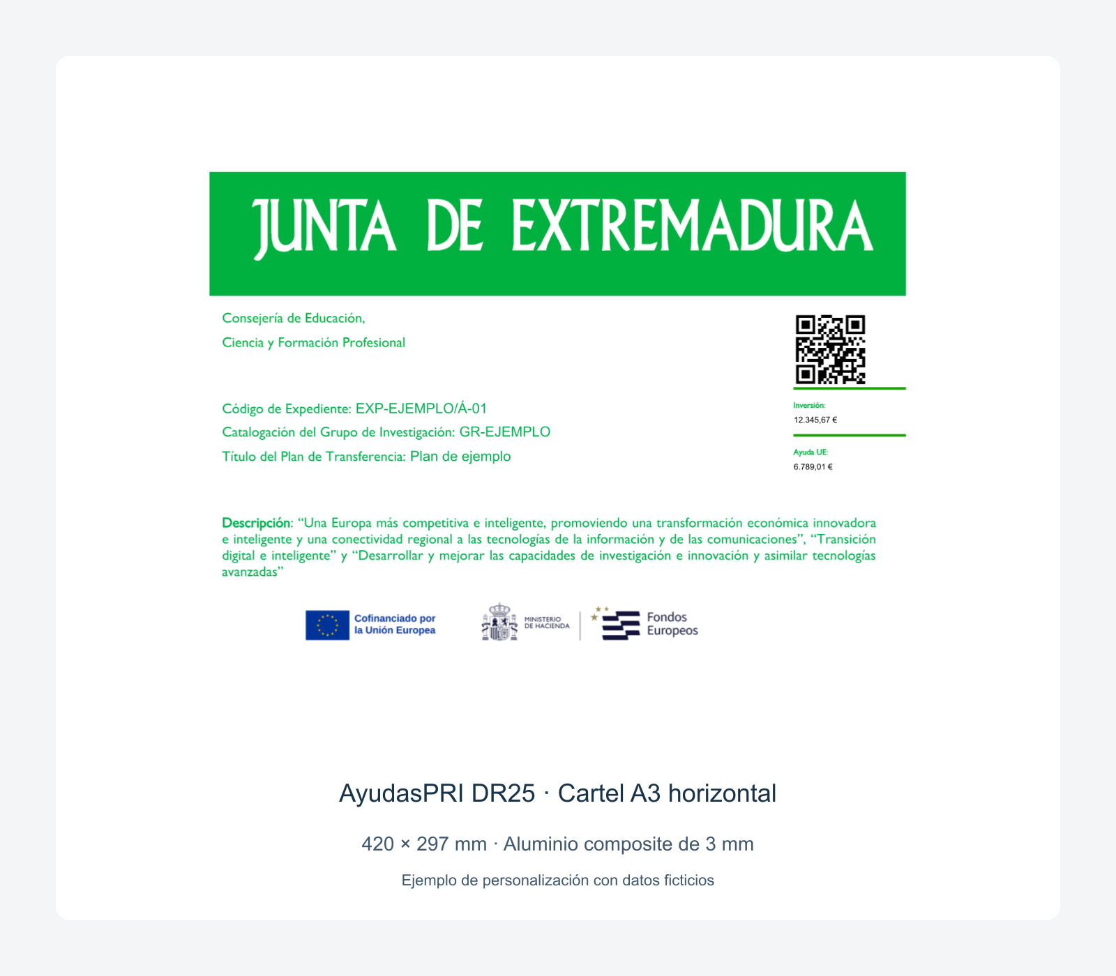 Ejemplo contextual de Cartel DR25 para difusión de resultados Extremadura 2025