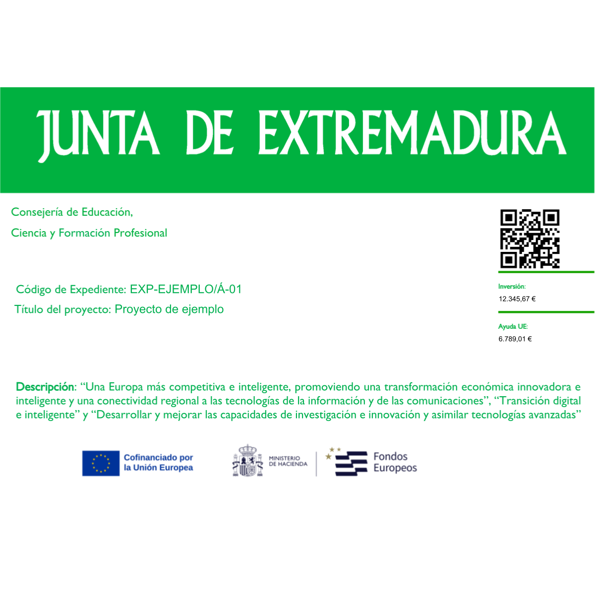 Cartel plano: Cartel IB24 para proyectos de investigación Extremadura 2024