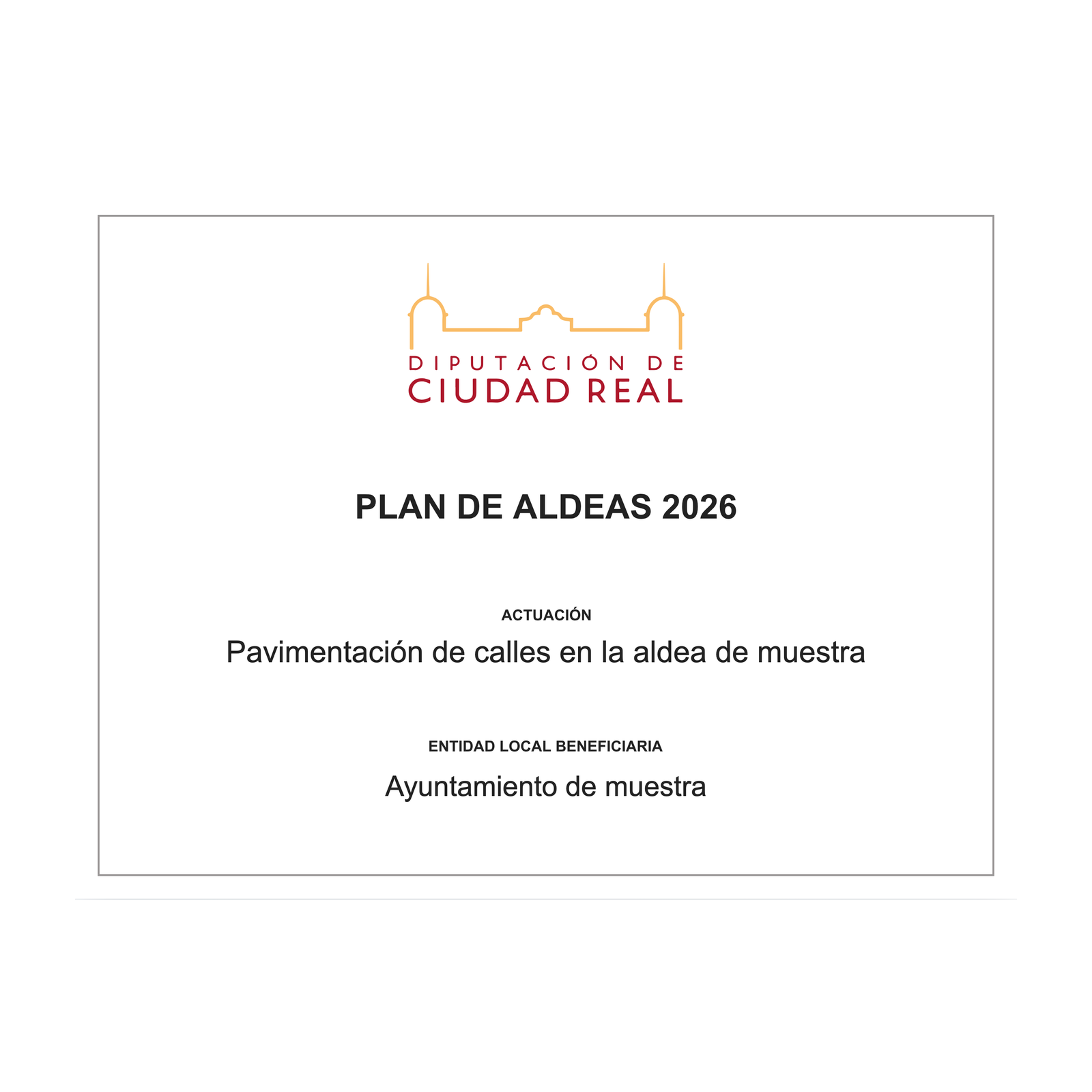 Cartel Plan de Aldeas de Ciudad Real 2026