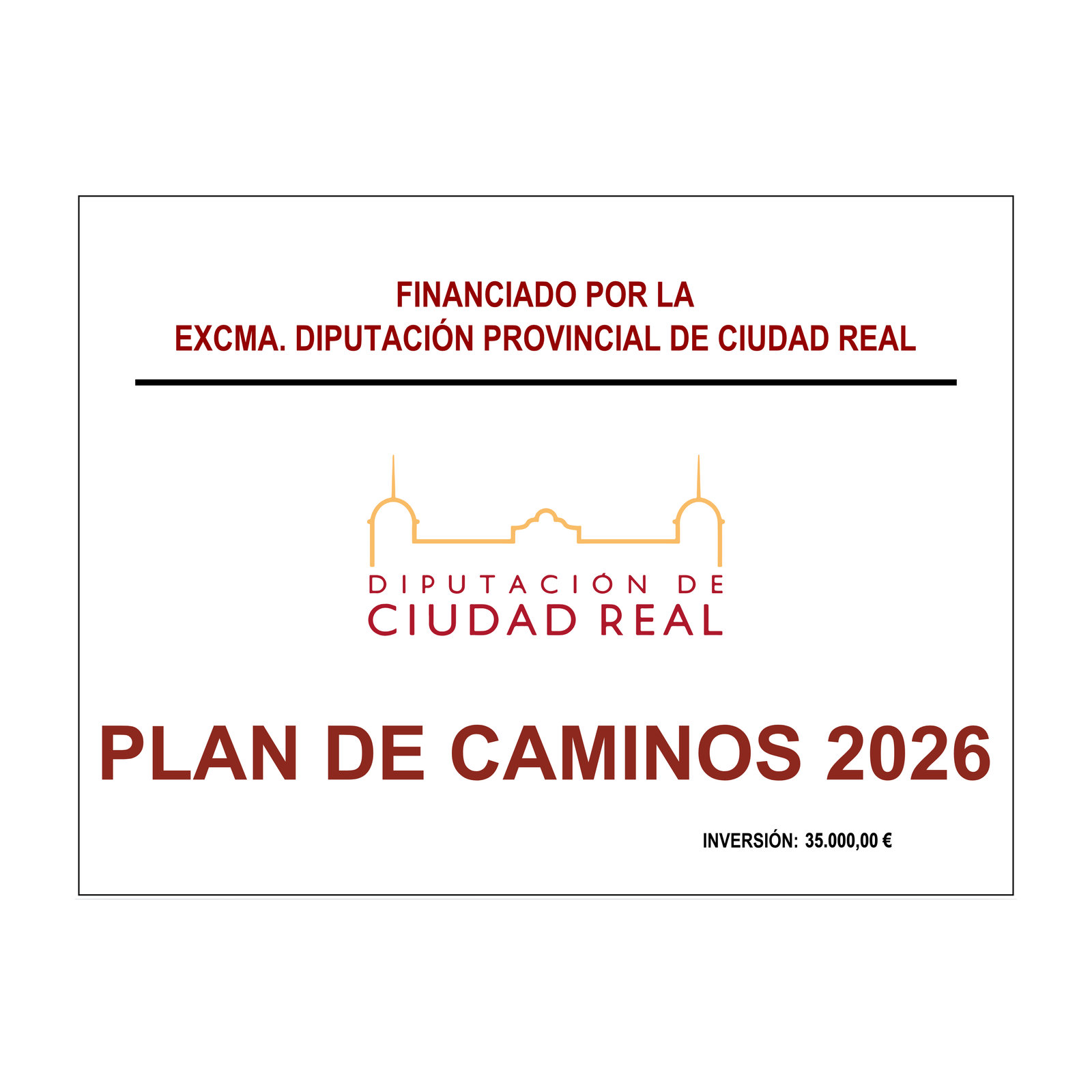 Cartel Plan de Caminos de Ciudad Real 2026