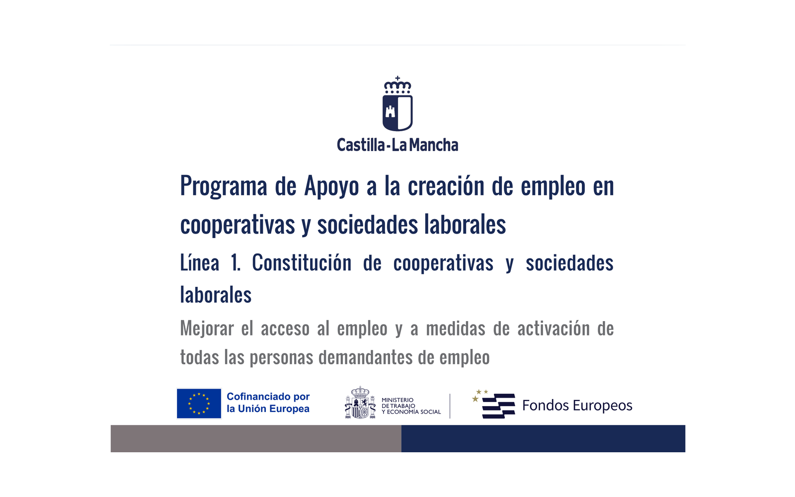 Ejemplo contextual de Cartel del apoyo al empleo en cooperativas y sociedades laborales de Castilla-La Mancha 2026