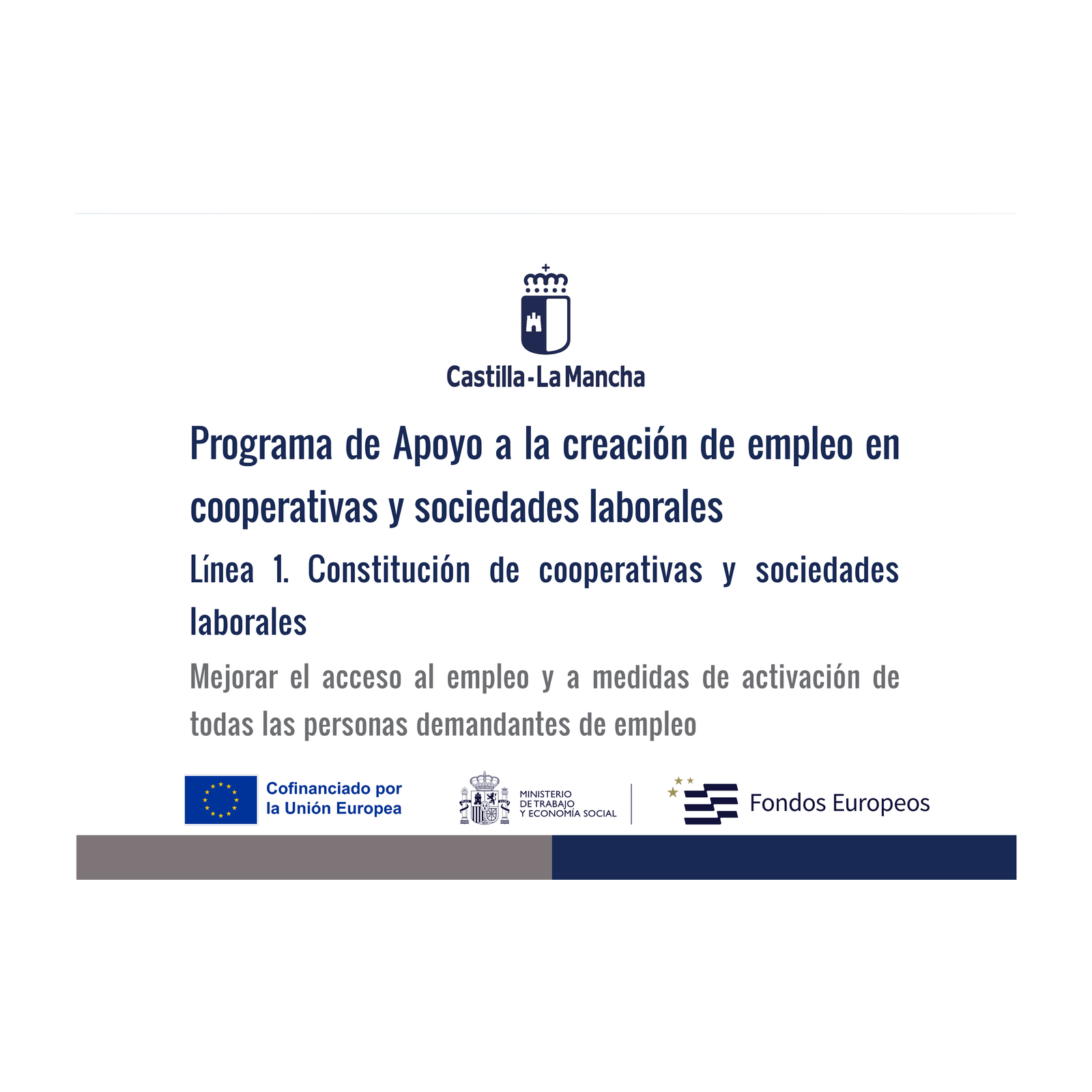 Cartel del apoyo al empleo en cooperativas y sociedades laborales de Castilla-La Mancha 2026