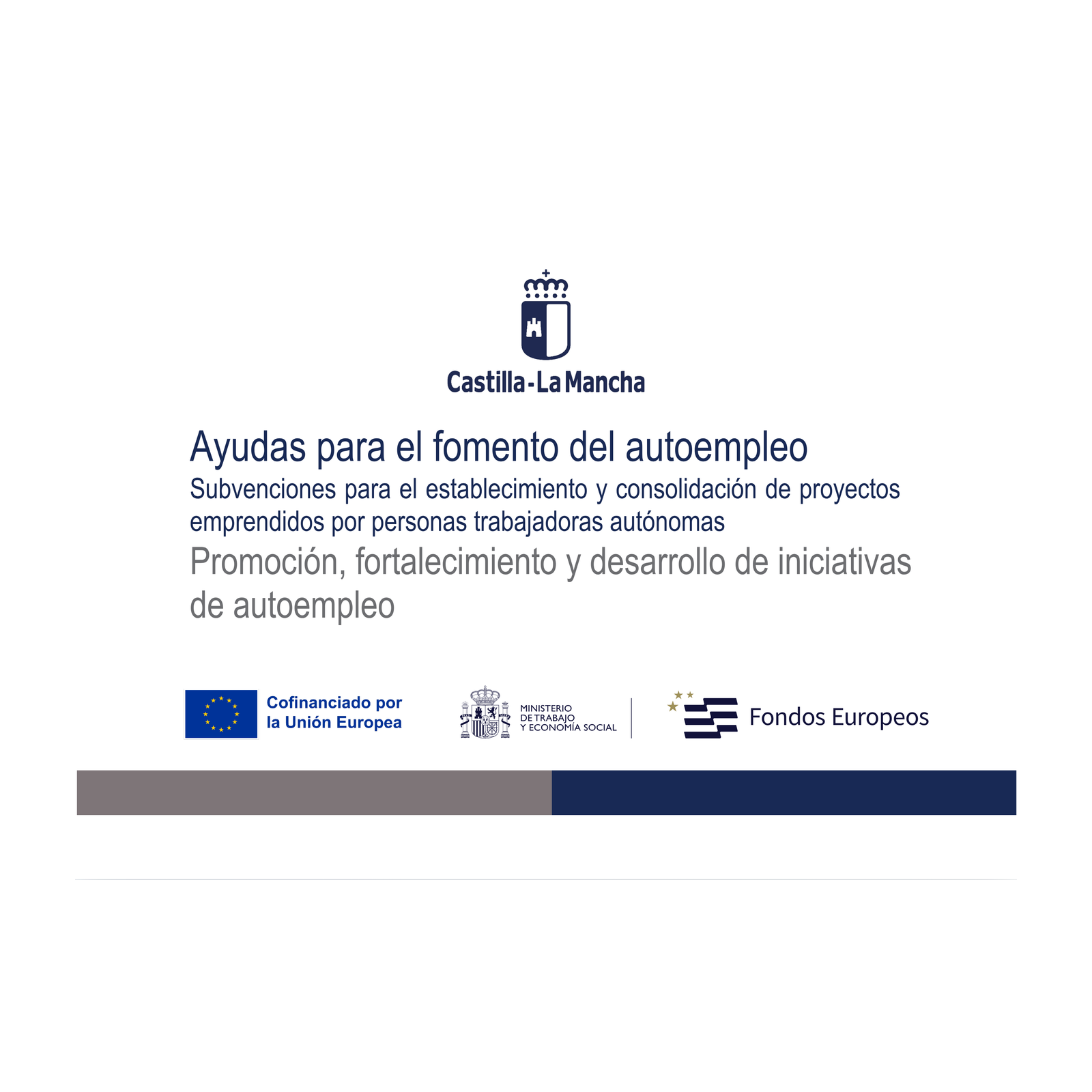 Cartel de las ayudas al autoempleo de Castilla-La Mancha 2026