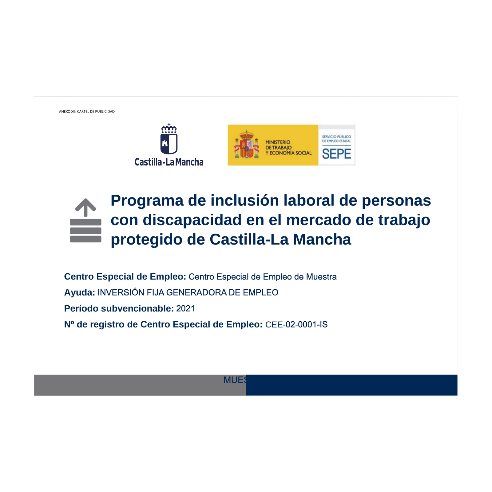 Cartel de empleo protegido CEE de Castilla-La Mancha 2026