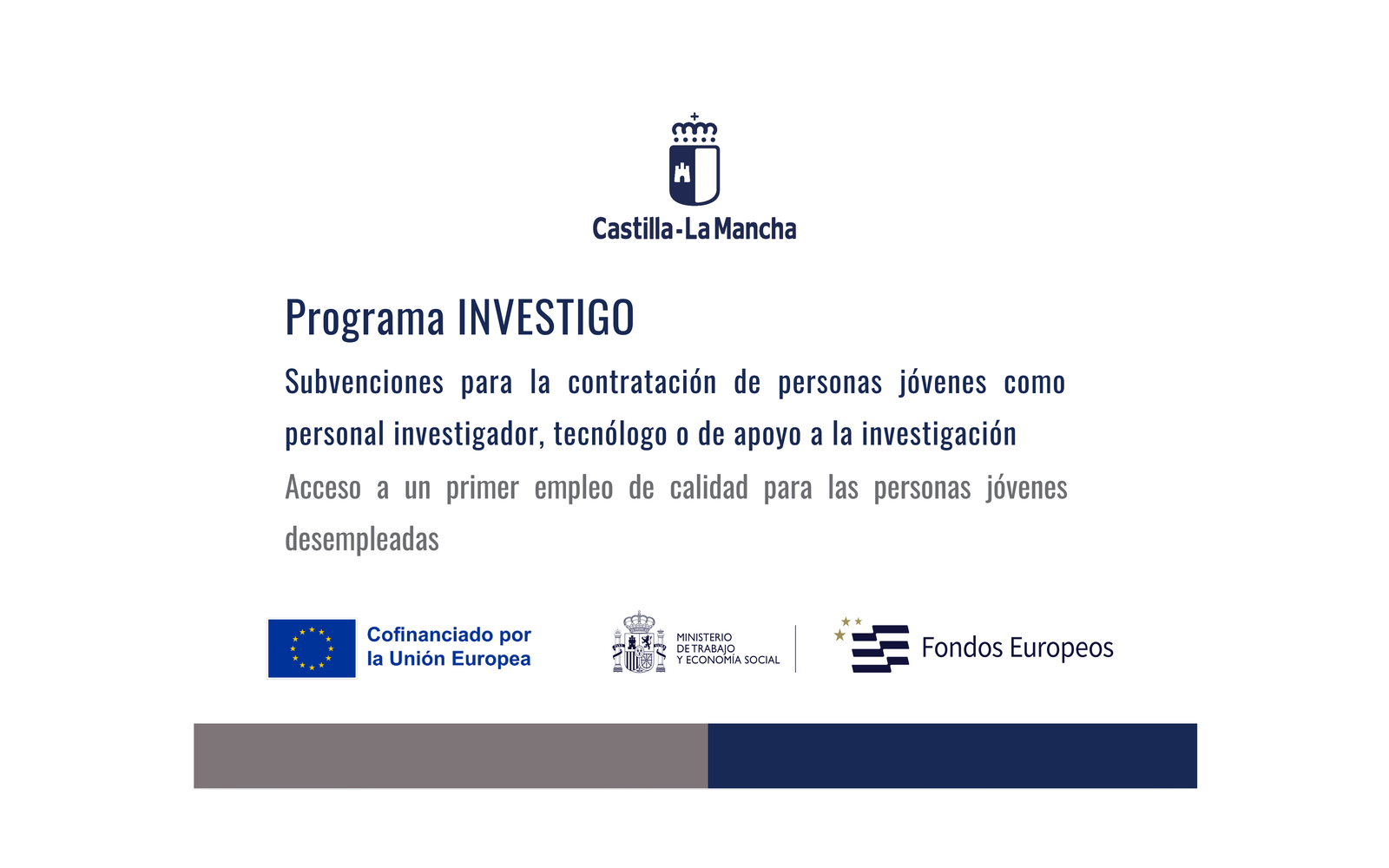 Ejemplo contextual de Cartel del Programa Investigo de Castilla-La Mancha 2026