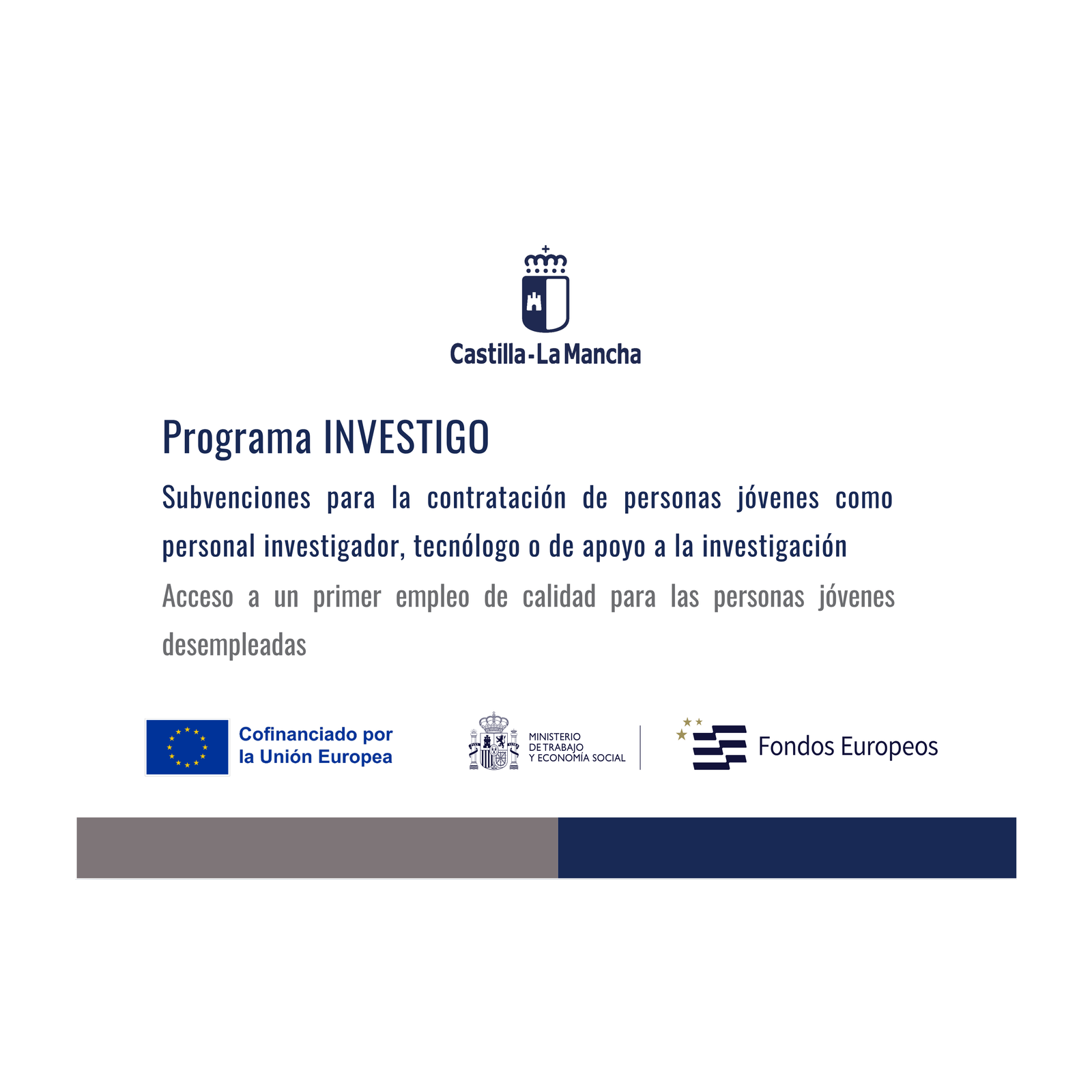 Cartel del Programa Investigo de Castilla-La Mancha 2026