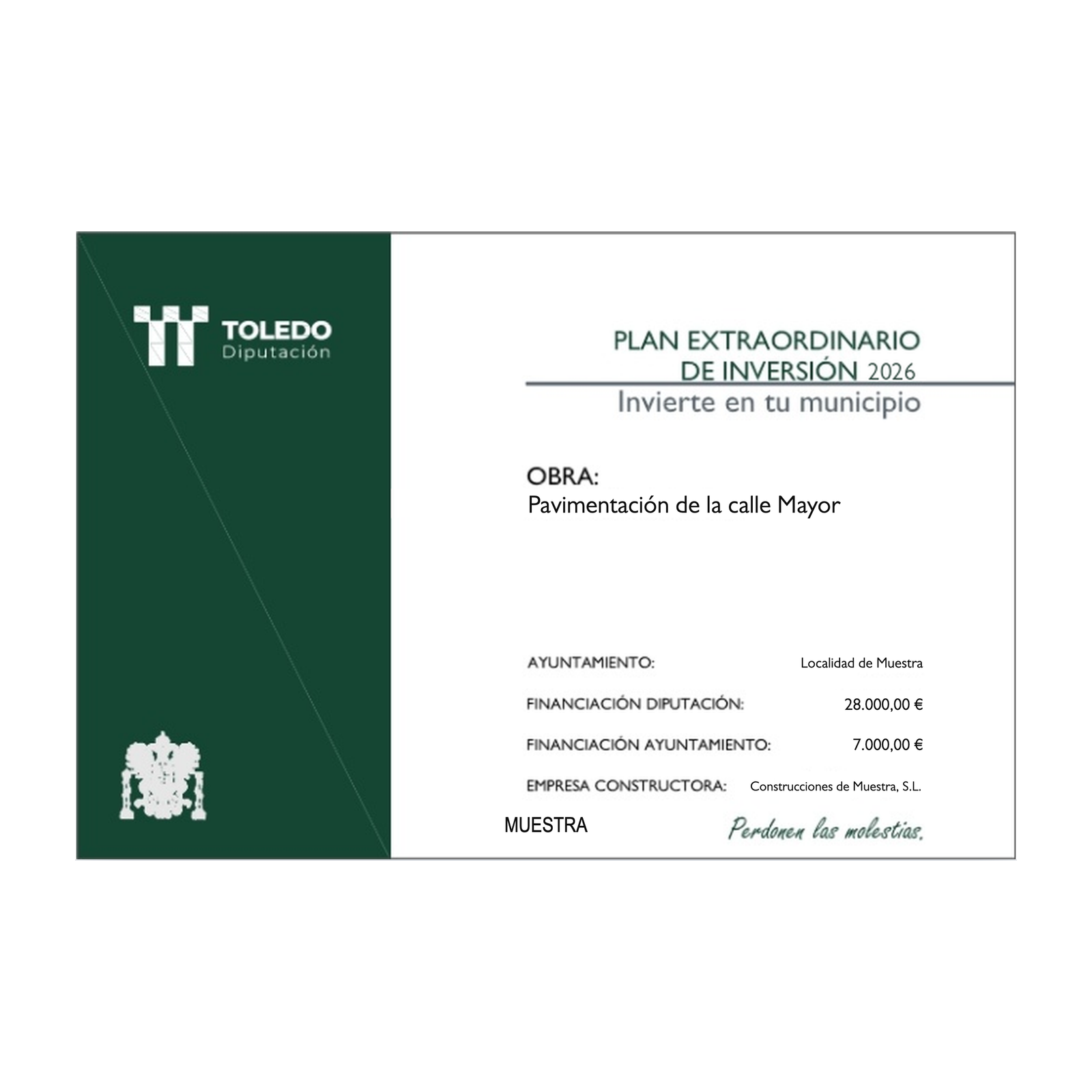 Cartel Plan Extraordinario de Inversión de Toledo 2026