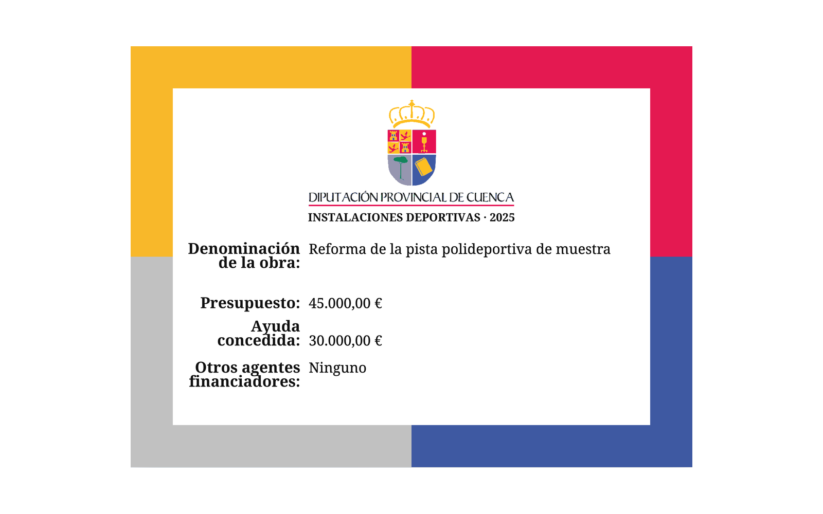 Ejemplo contextual de Cartel instalaciones deportivas Diputación de Cuenca 2025