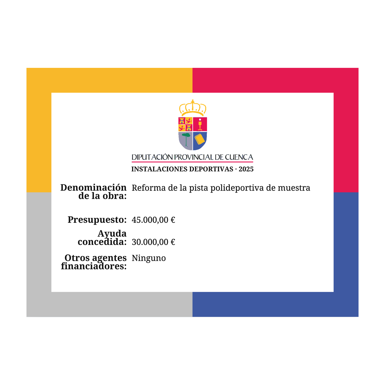 Cartel instalaciones deportivas Diputación de Cuenca 2025