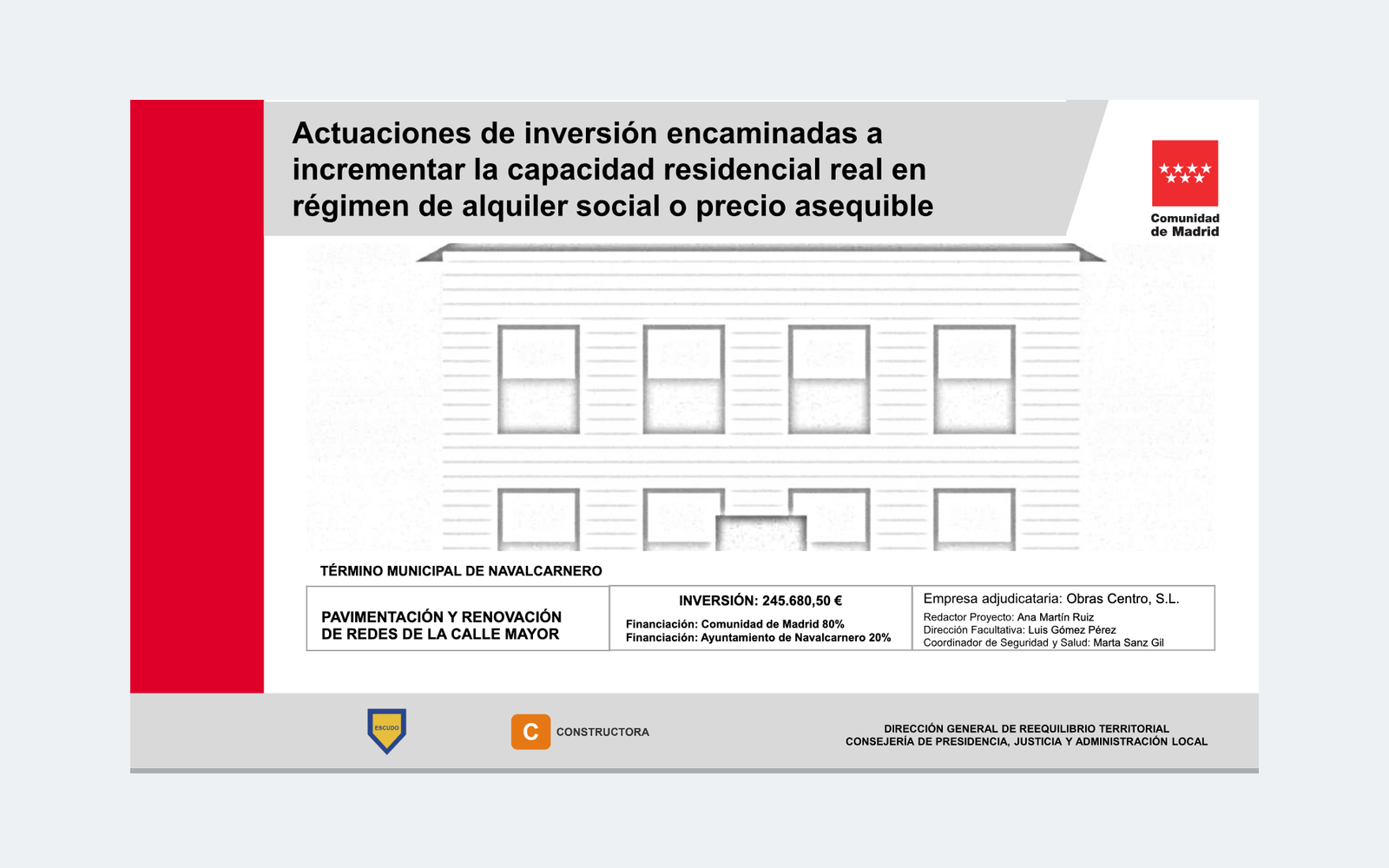 Ejemplo contextual de Cartel de actuaciones de capacidad residencial en alquiler social 2026 de la Comunidad de Madrid
