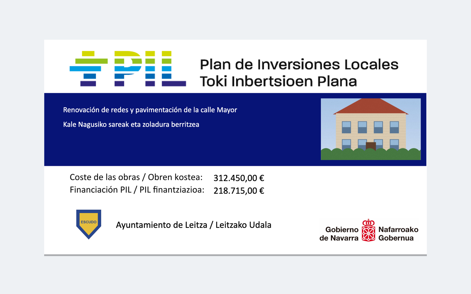 Ejemplo contextual de Cartel del Plan de Inversiones Locales 2026-2028 de Navarra