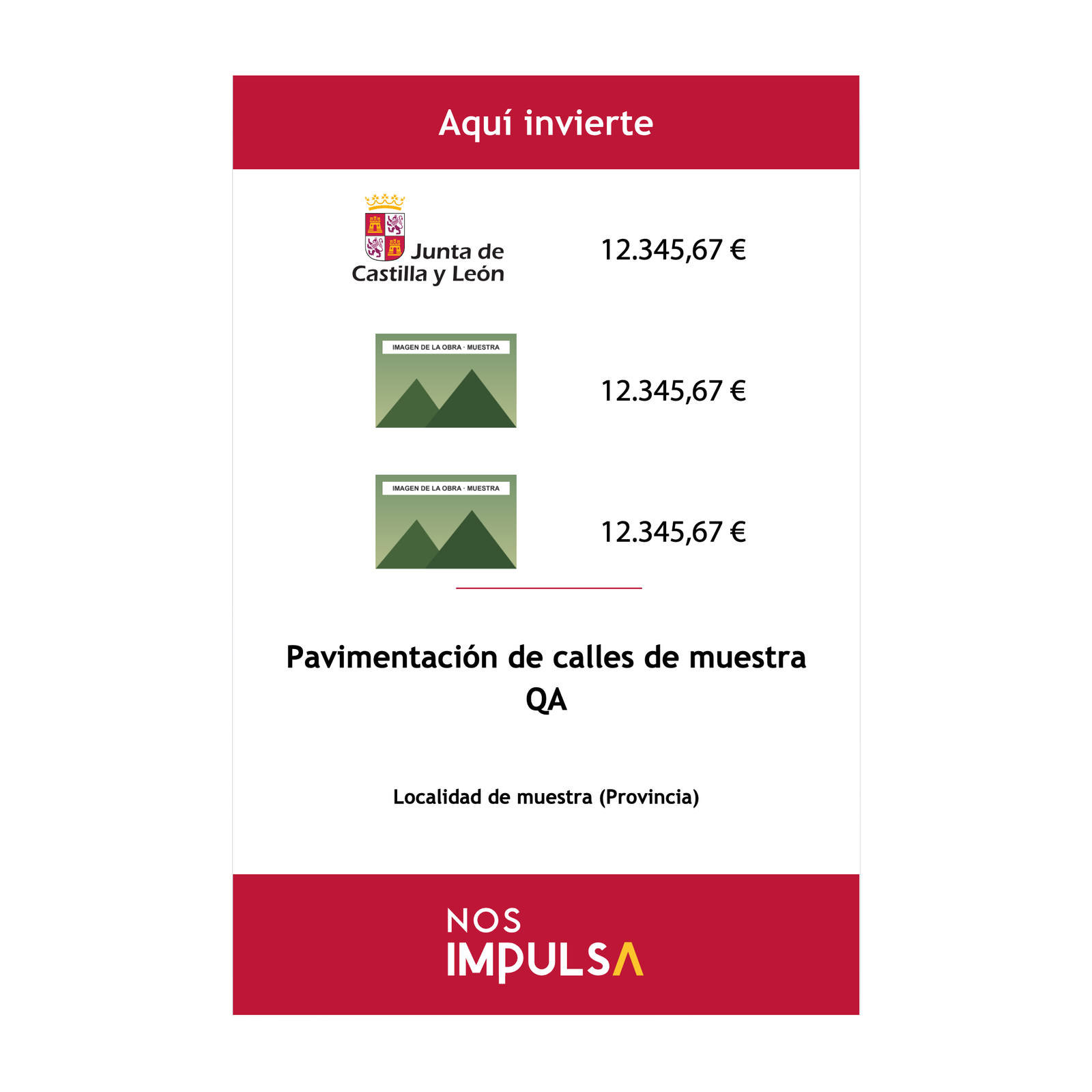 Valla de obra Fondo de Cohesión Territorial · hasta 1.000 hab.