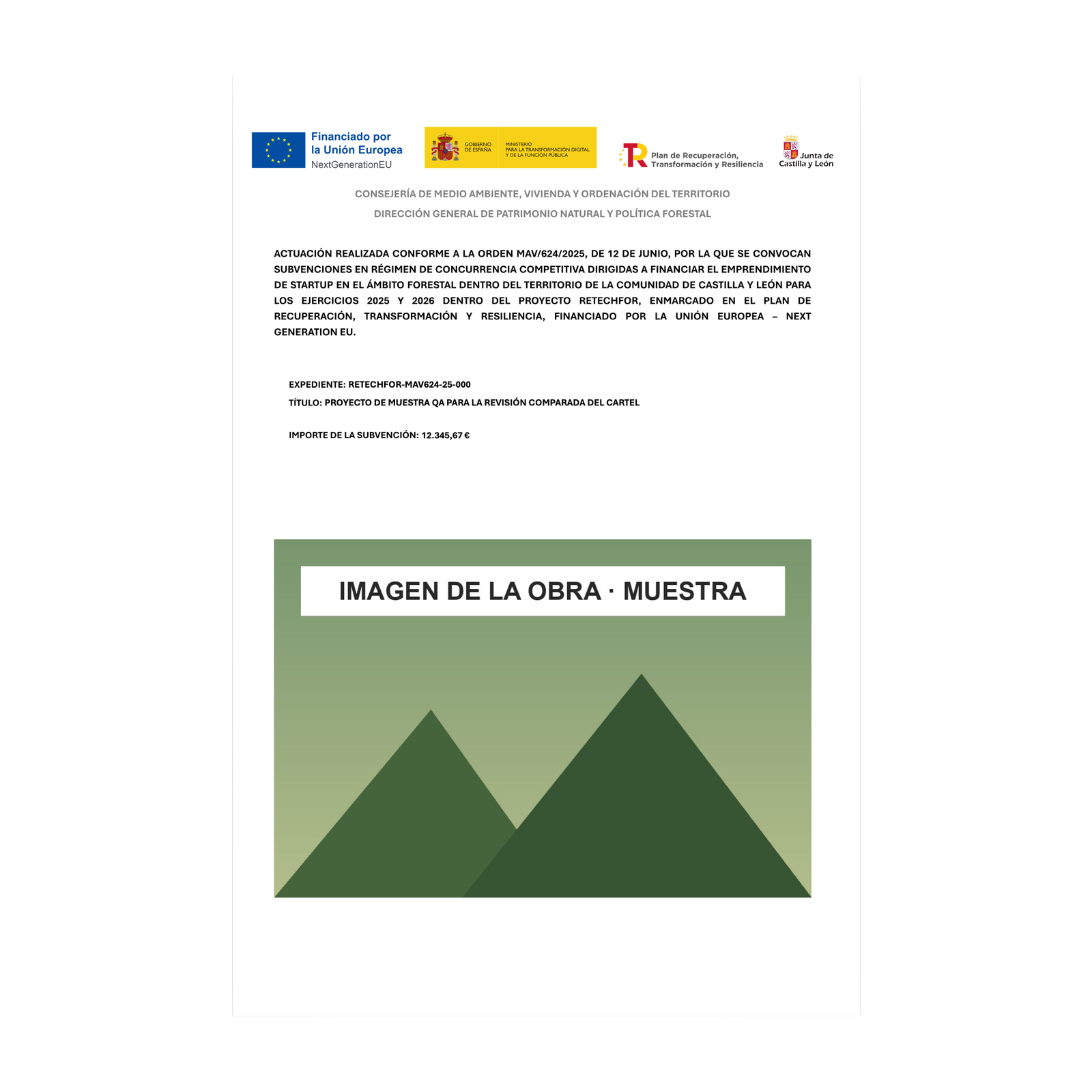 Cartel de obra RETECHFOR Castilla y León 2025-2026