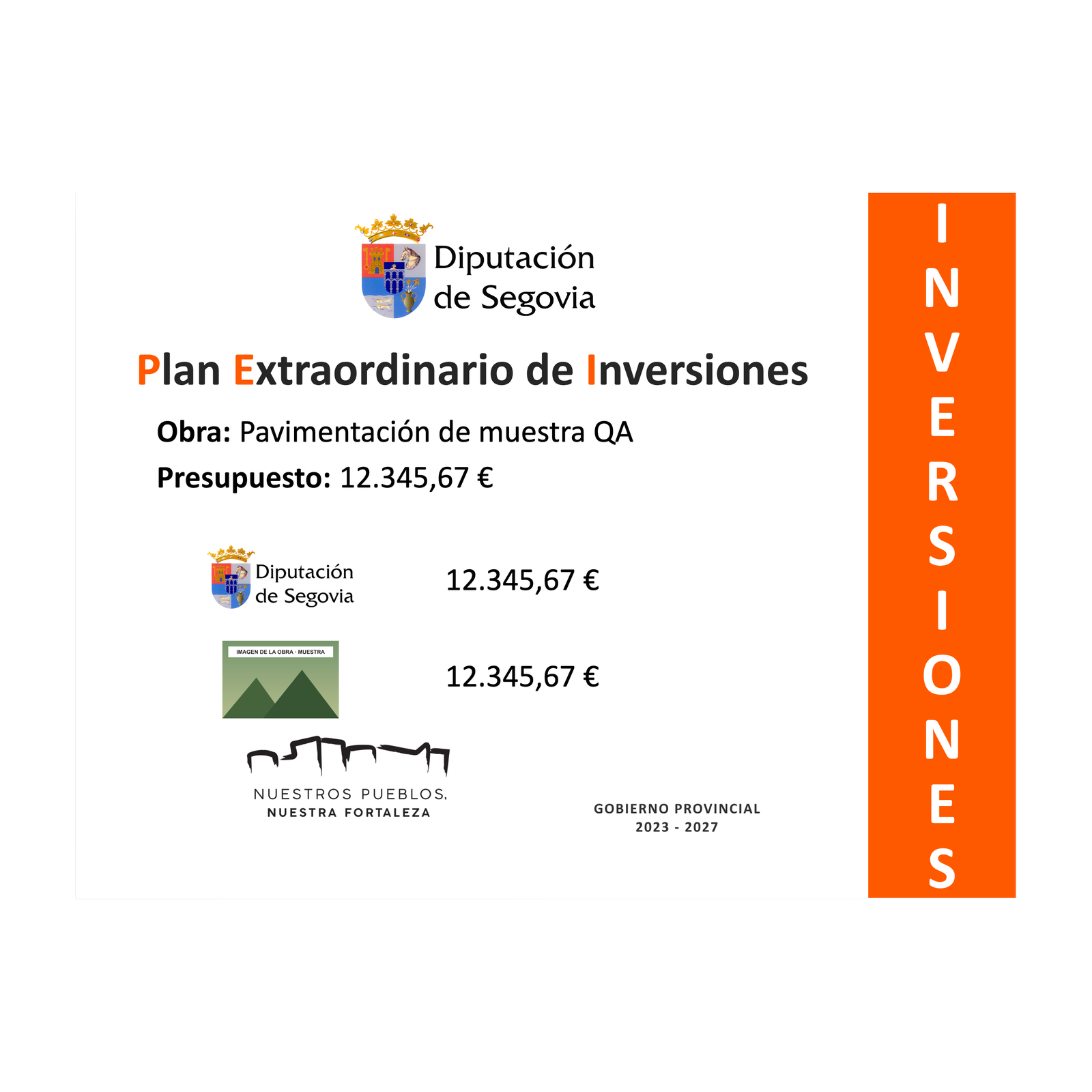 Cartel informativo PEI 2026-2027 · Diputación de Segovia