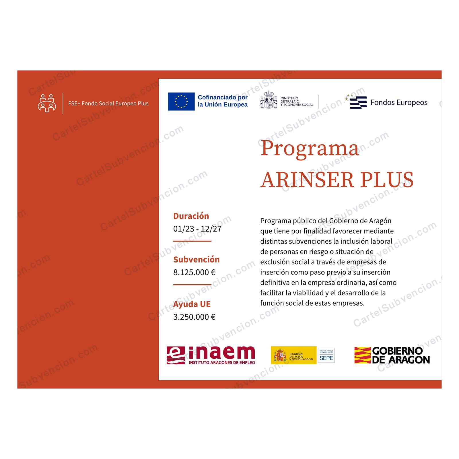 Placa ARINSER PLUS Aragón 2026