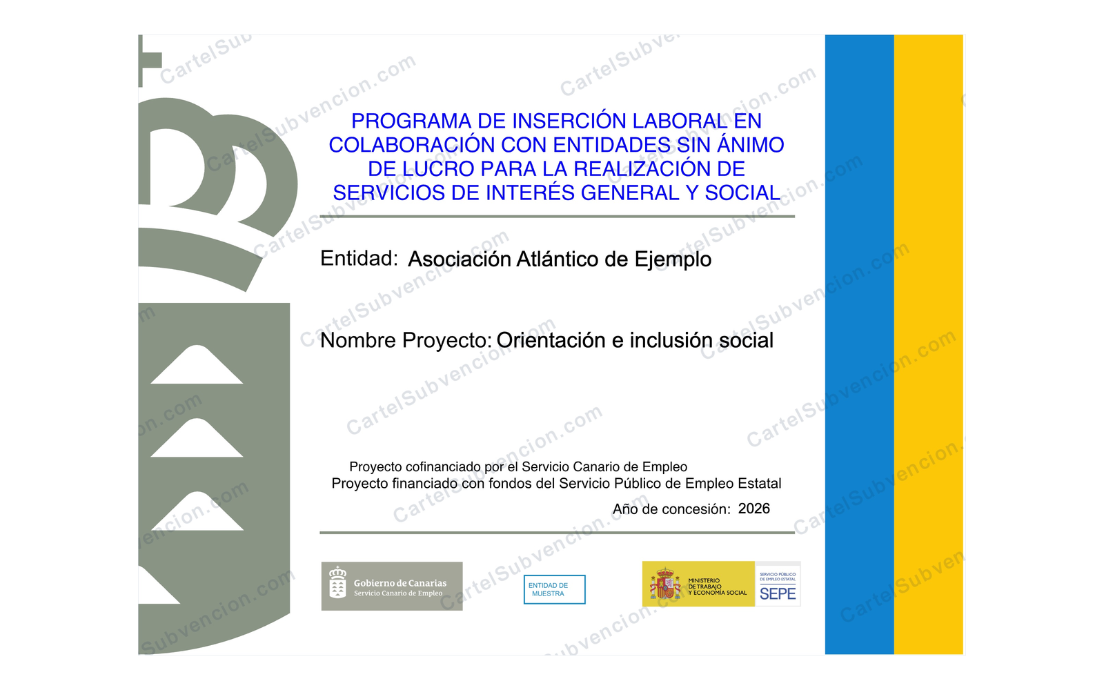 Ejemplo contextual de Cartel ESAL del Servicio Canario de Empleo · 2026