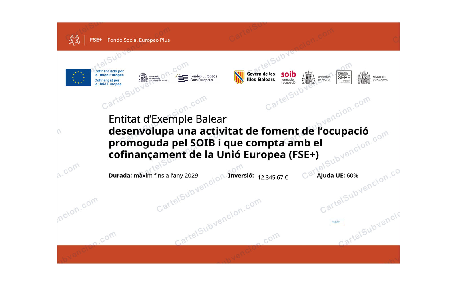 Ejemplo contextual de Cartell SOIB Oportunitats Dona · A3