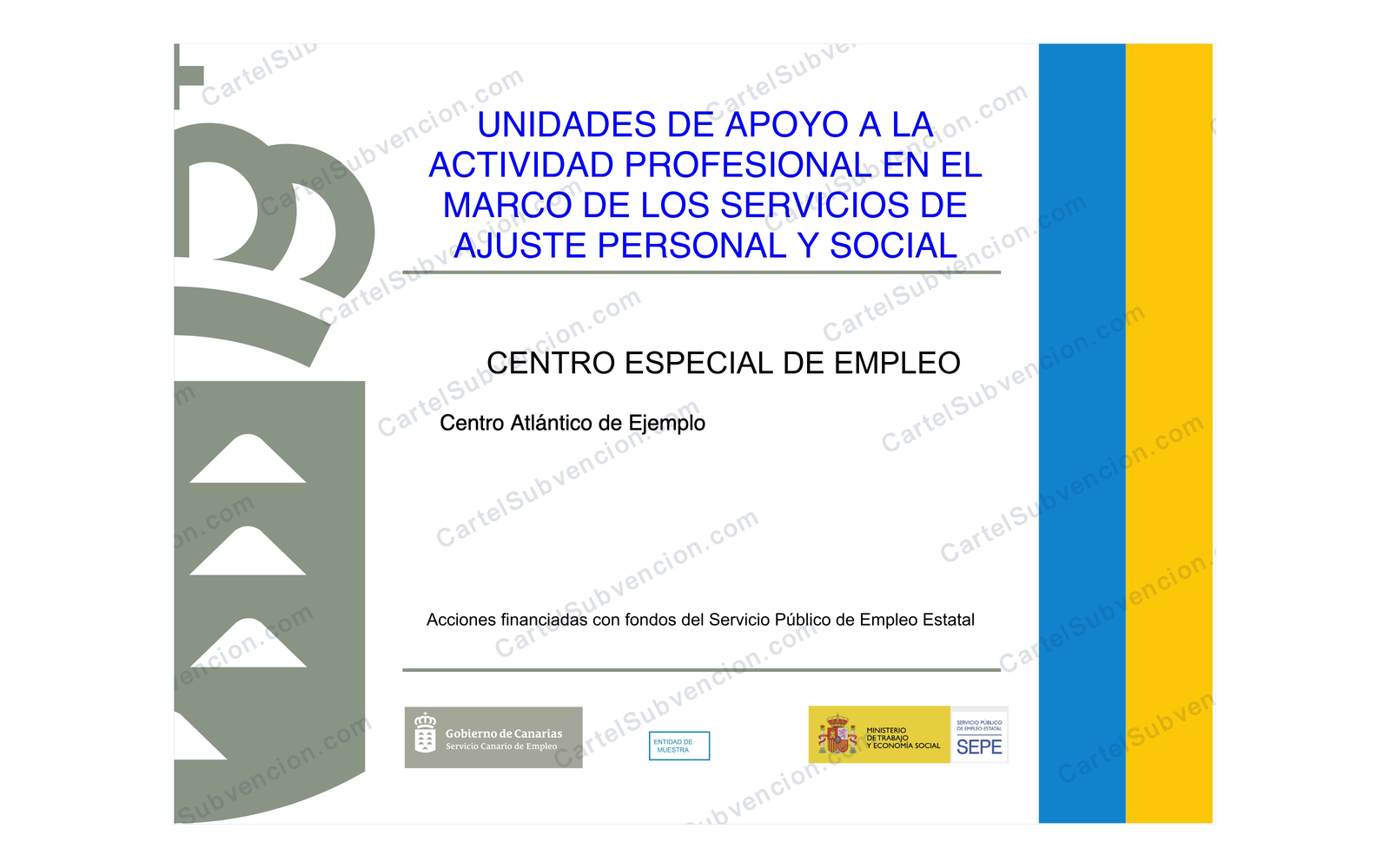 Ejemplo contextual de Cartel UAAP de Canarias · Unidades de Apoyo 2026
