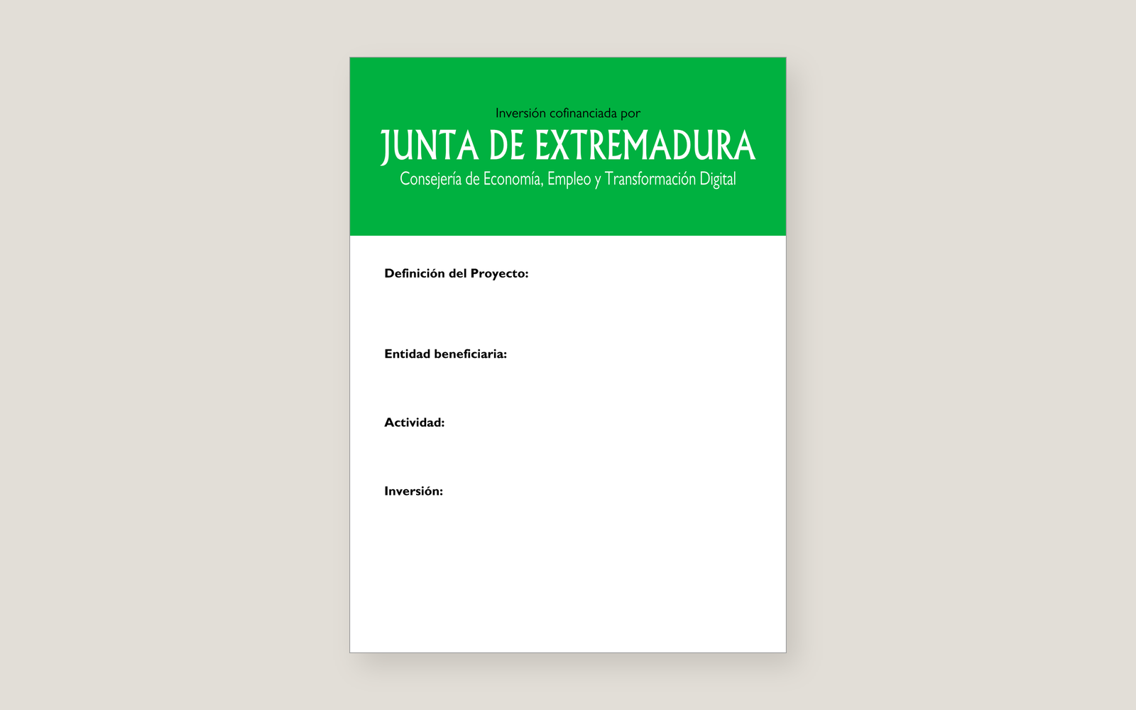 Ejemplo contextual de Cartel de seguridad y salud en el trabajo Extremadura