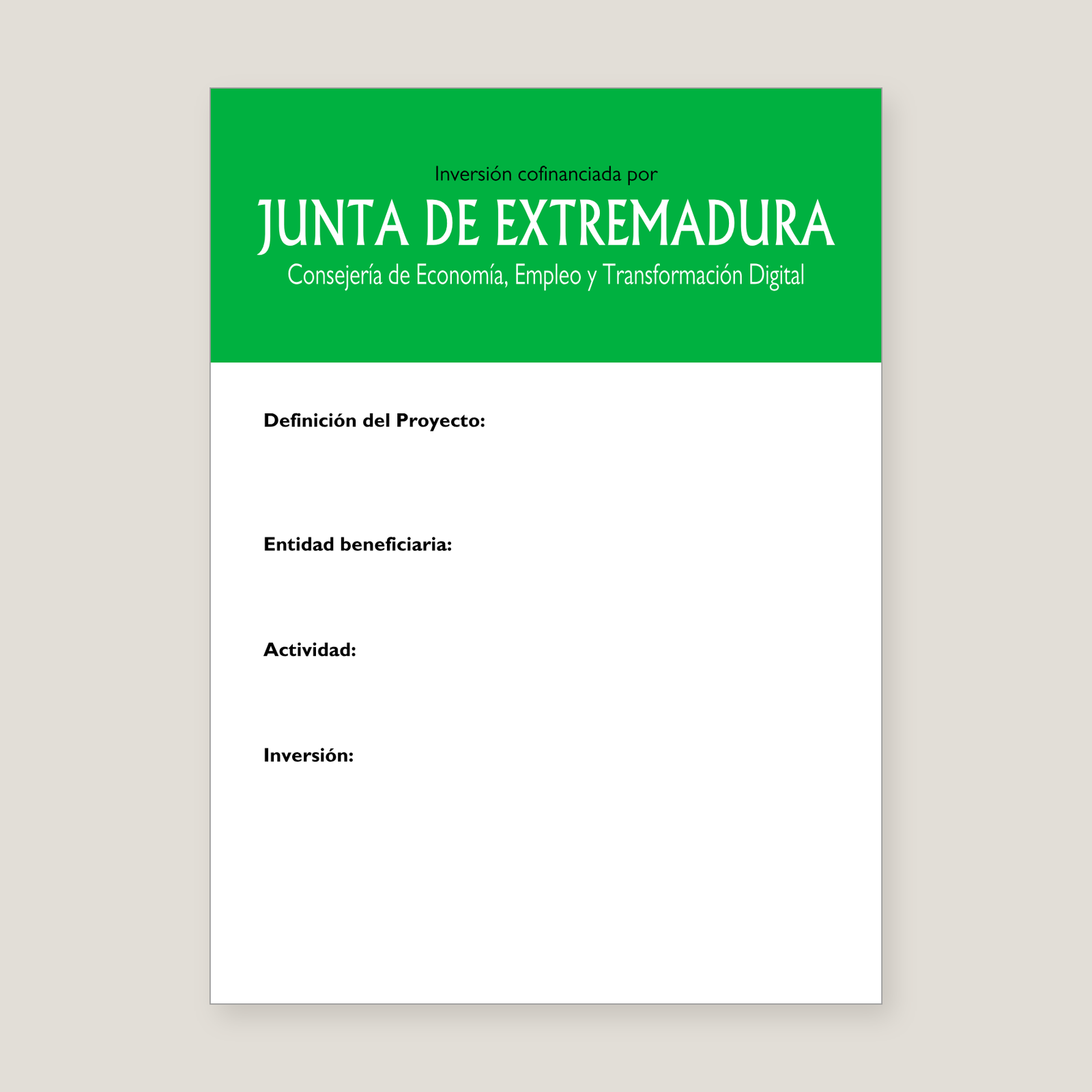 Cartel de seguridad y salud en el trabajo Extremadura