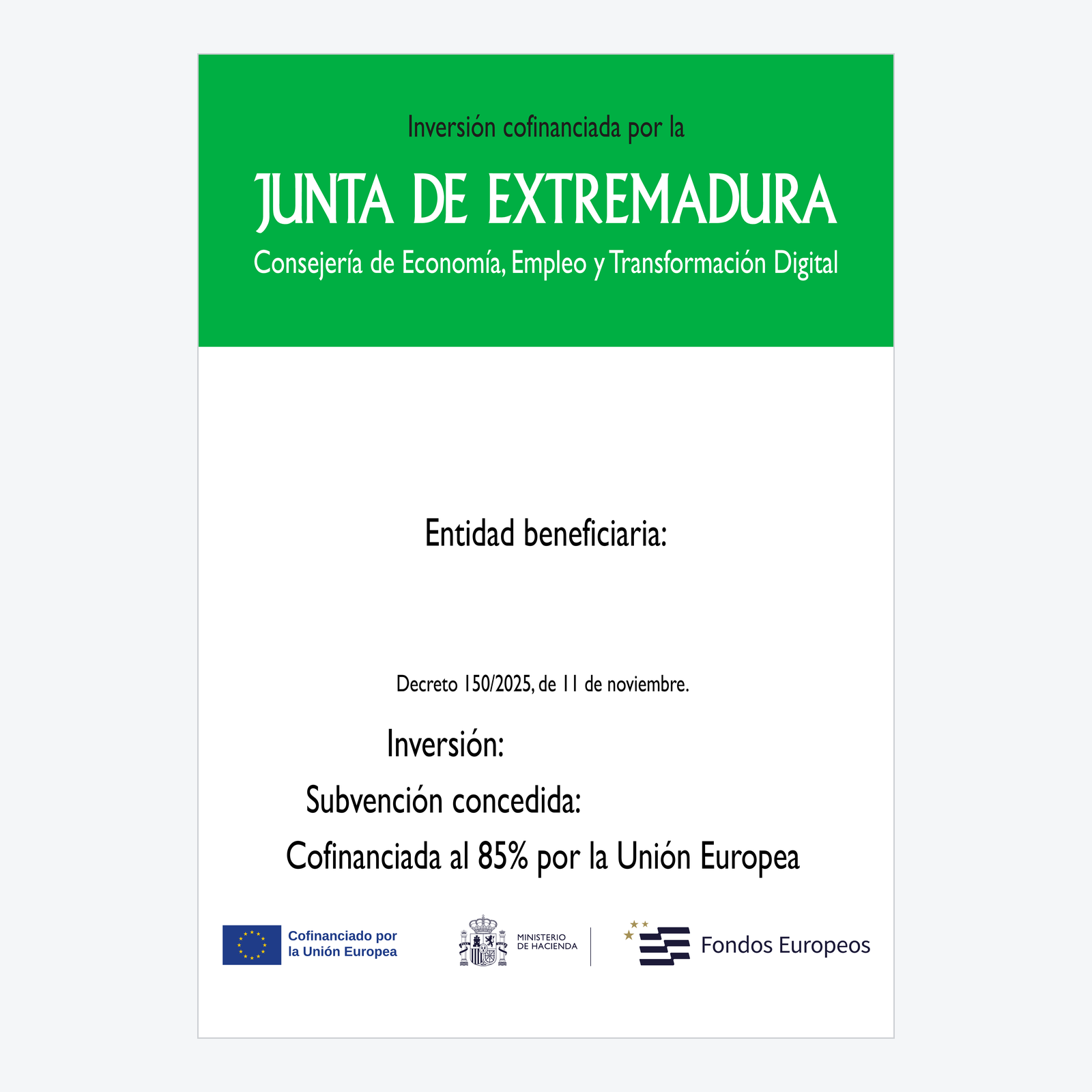 Cartel de ayudas para campañas de crowdfunding Extremadura
