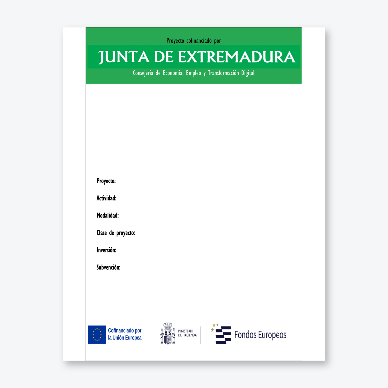 Cartel de incentivos autonómicos a la inversión empresarial Extremadura