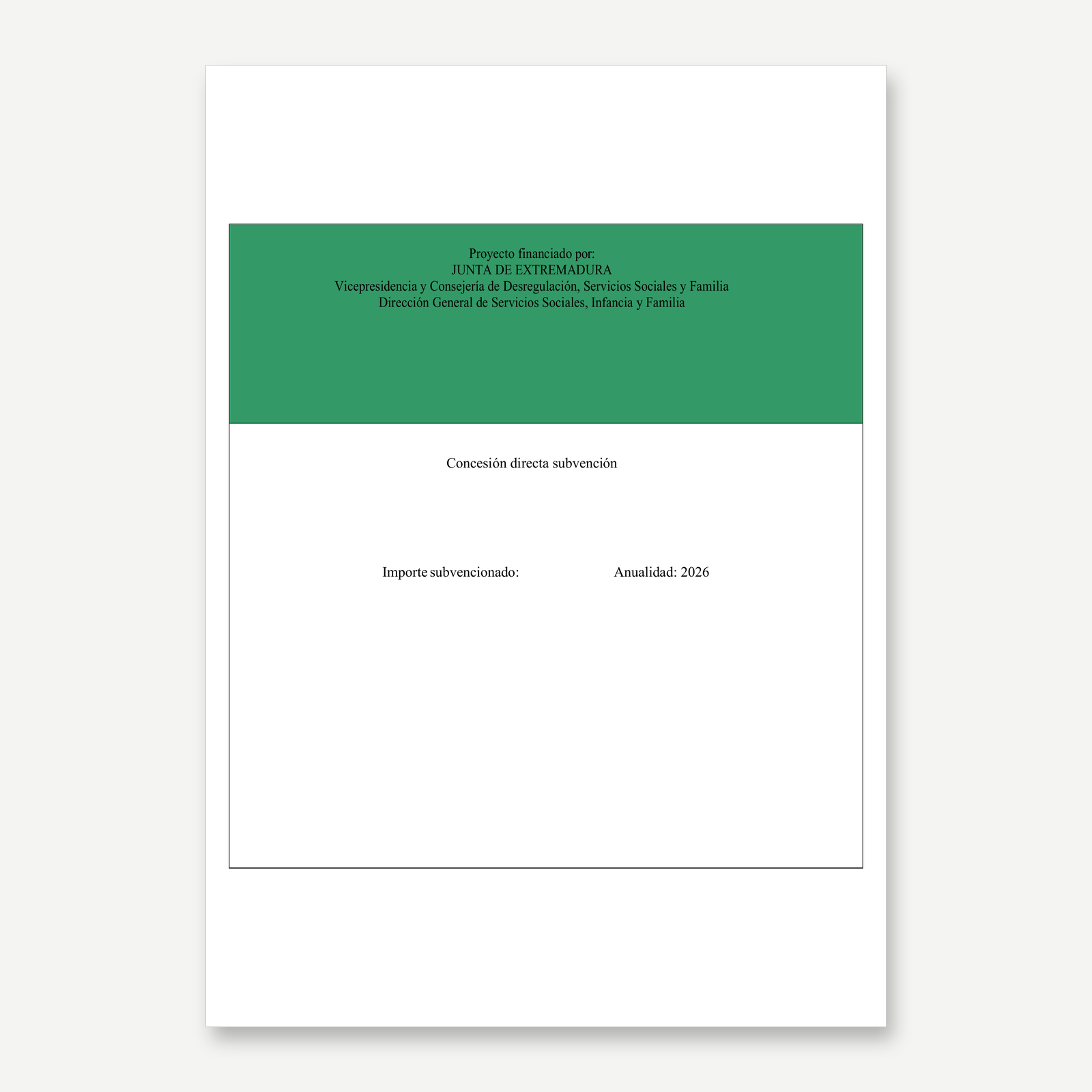 Cartel de programas sociales de interés regional Extremadura 2026