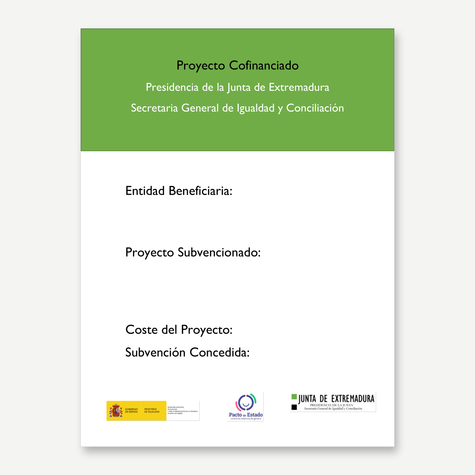 Cartel Pacto de Estado contra la Violencia de Género Extremadura 2026
