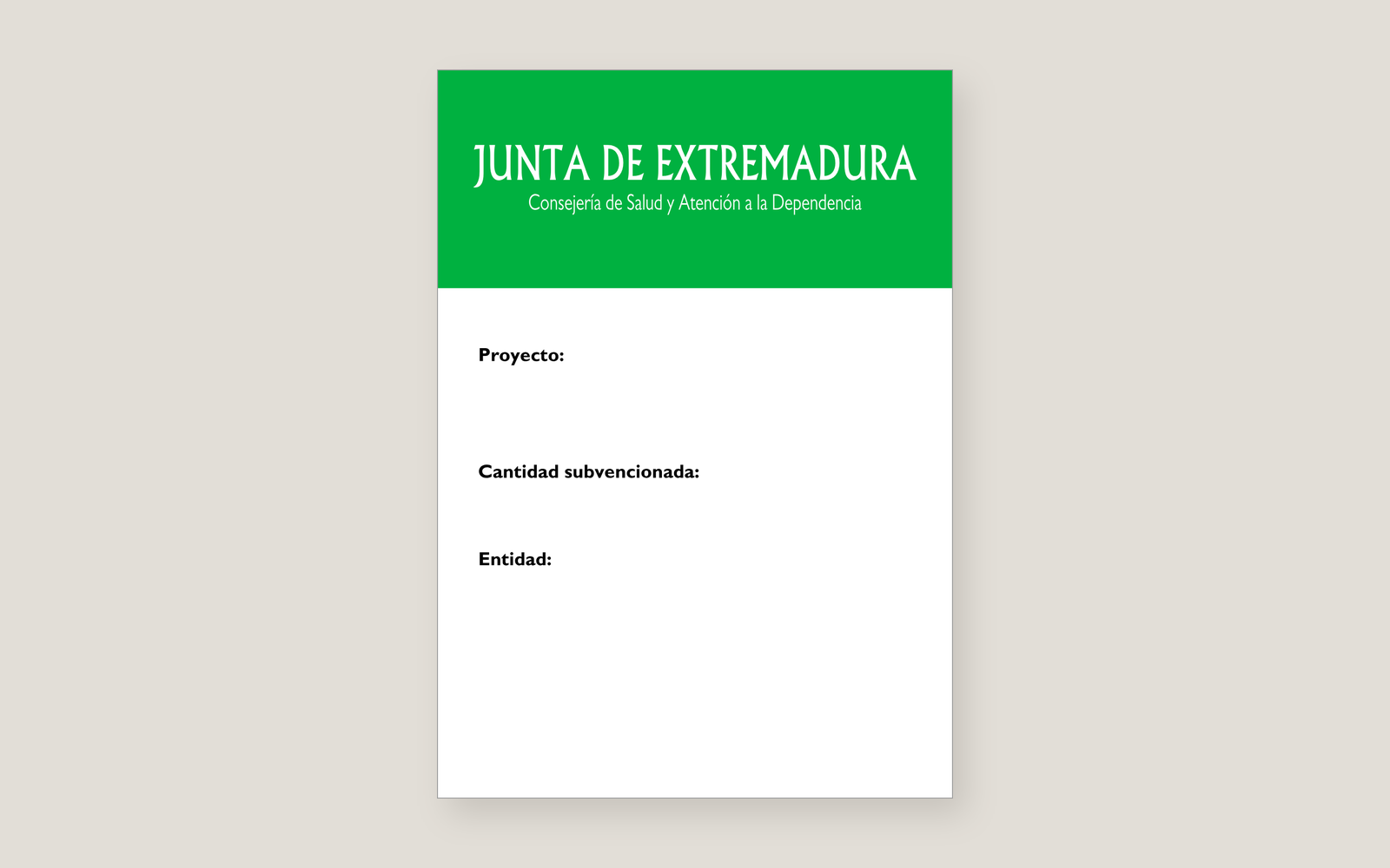 Ejemplo contextual de Cartel de proyectos de entidades de personas con enfermedad crónica Extremadura