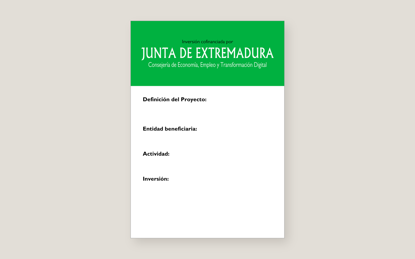 Ejemplo contextual de Cartel del asociacionismo comercial Extremadura