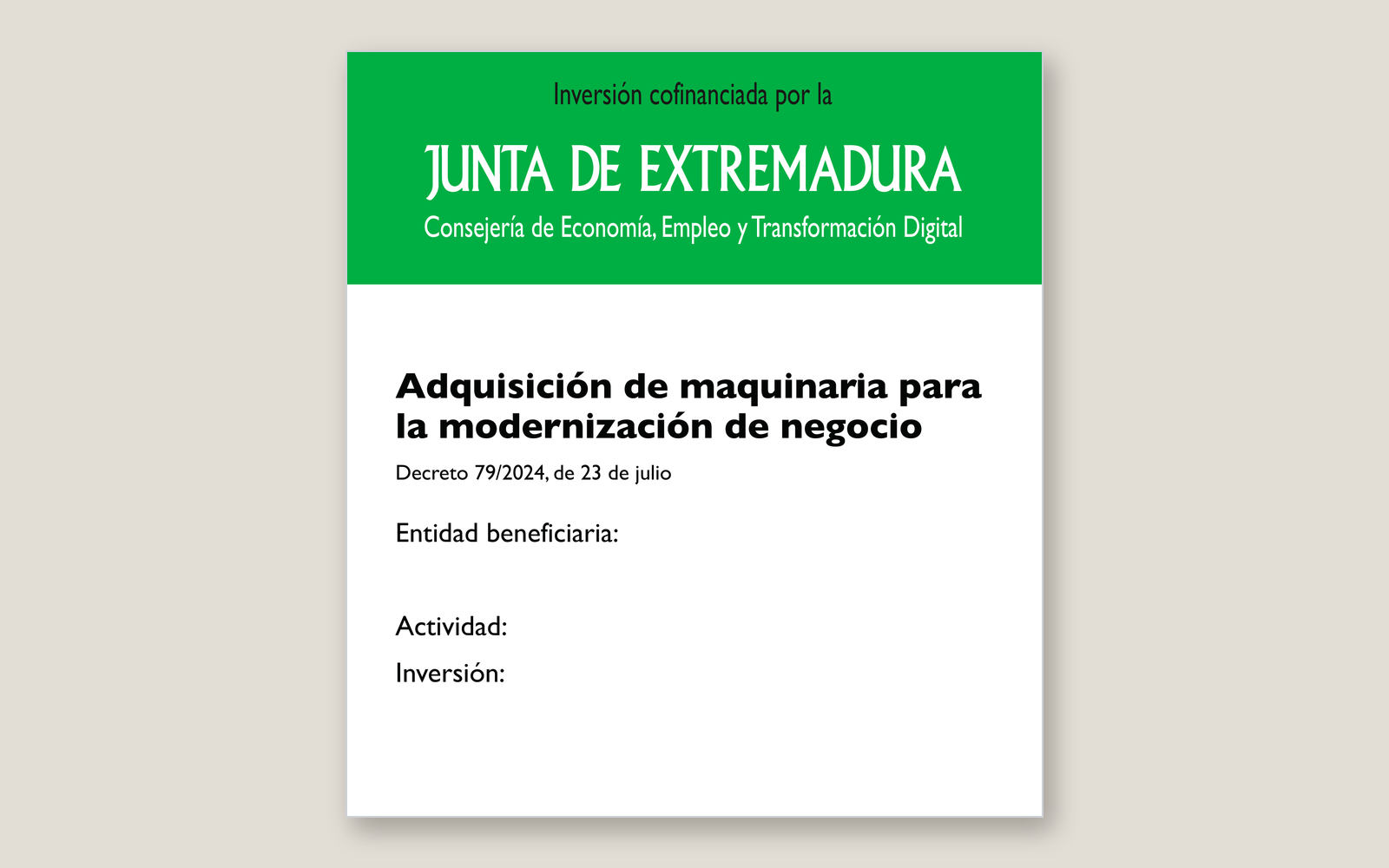 Ejemplo contextual de Placa de modernización de autónomos y micropymes
