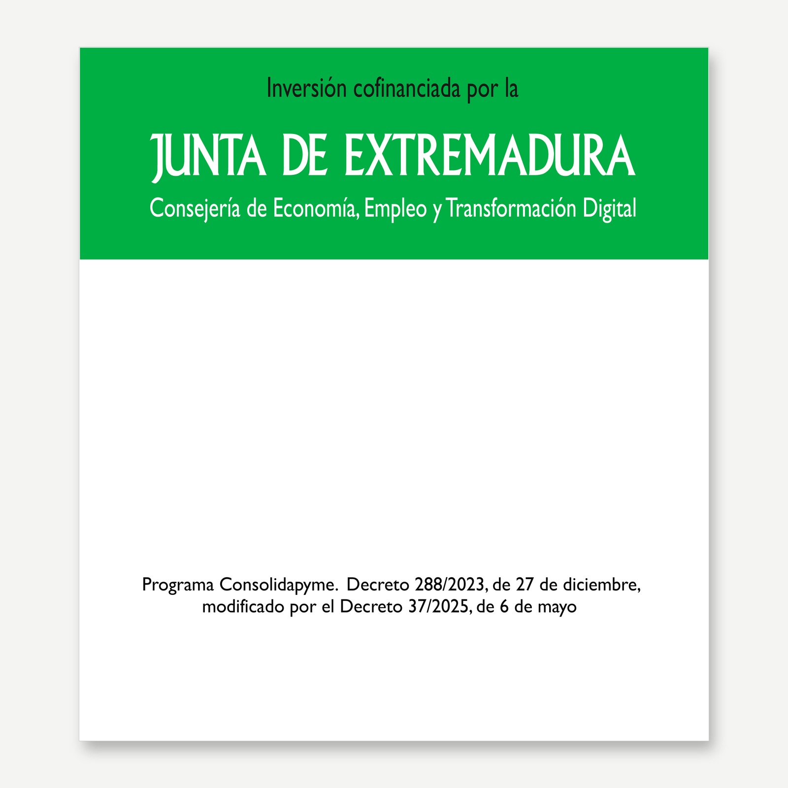 Cartel CONSOLIDAPYME Extremadura 2026
