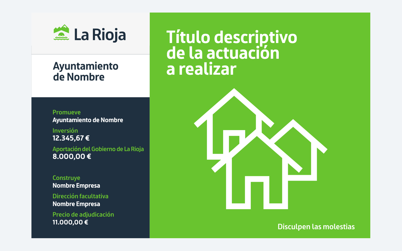 Ejemplo contextual de Cartel del Plan de Obras y Servicios de La Rioja 2025–2026