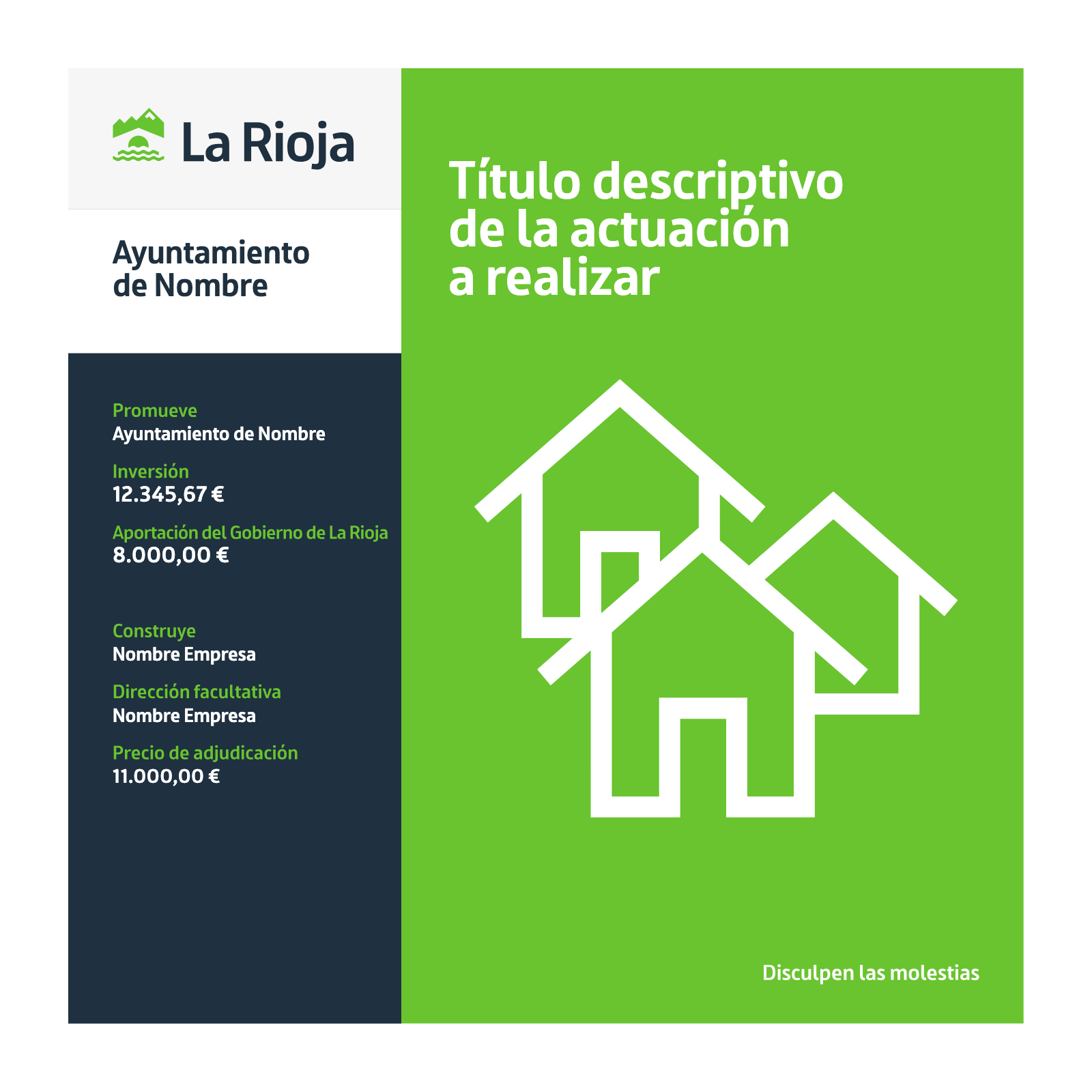 Cartel del Plan de Obras y Servicios de La Rioja 2025–2026