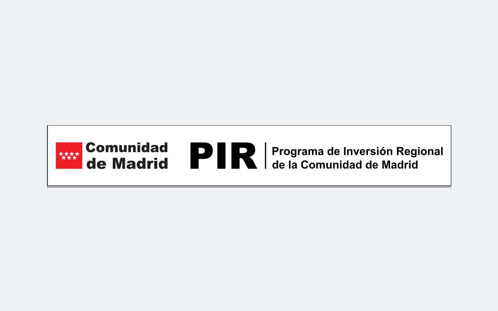 Ejemplo contextual de Adhesivo PIR para equipos de la Comunidad de Madrid · 100 × 15 mm