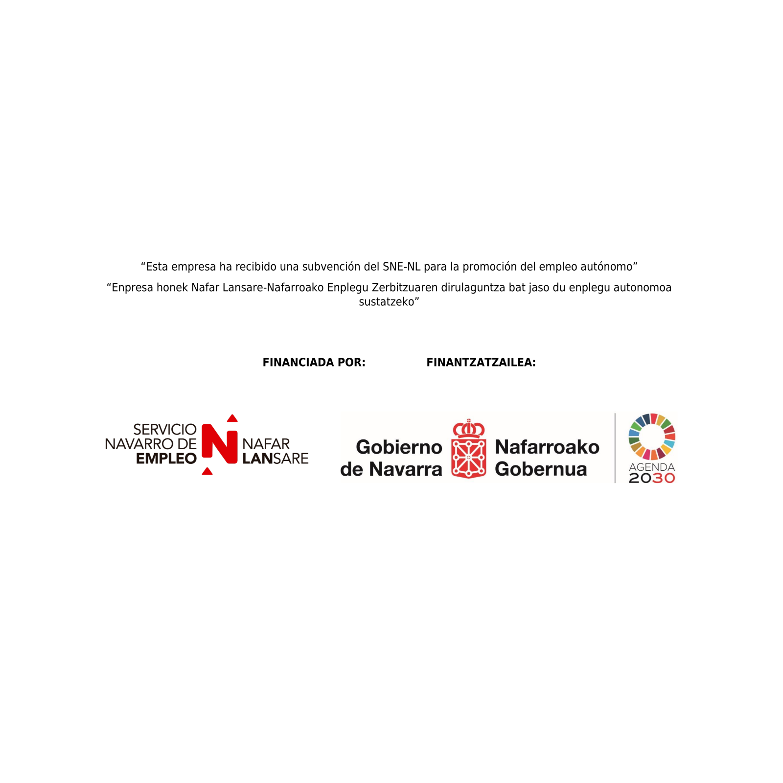 Cartel de subvención al empleo autónomo de Navarra 2026