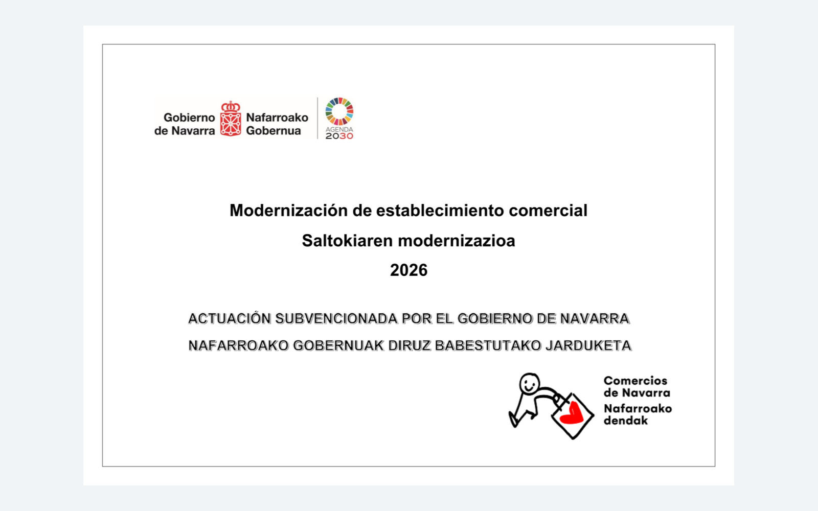 Ejemplo contextual de Cartel de ayudas al comercio minorista de Navarra 2026