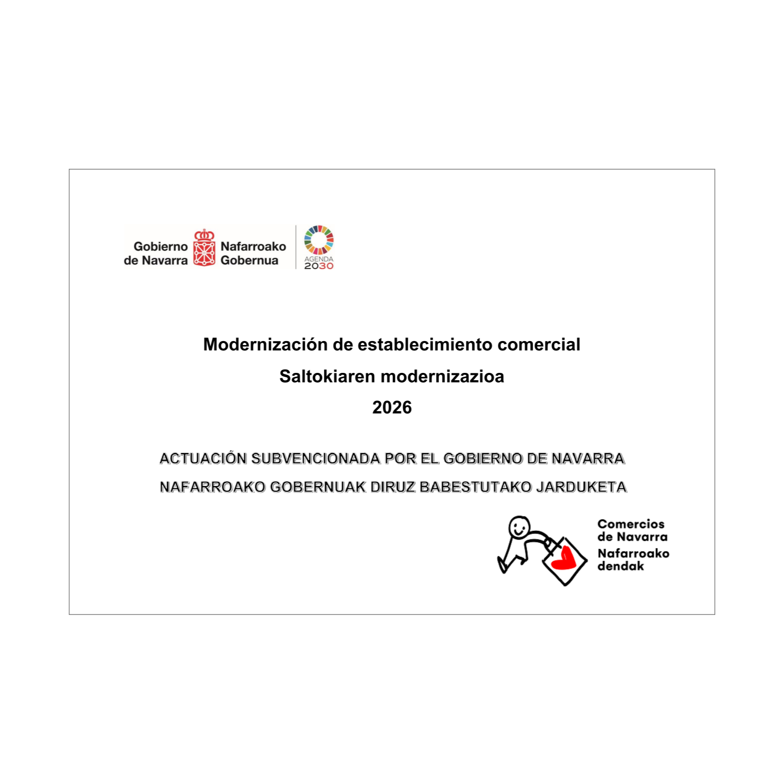 Cartel de ayudas al comercio minorista de Navarra 2026