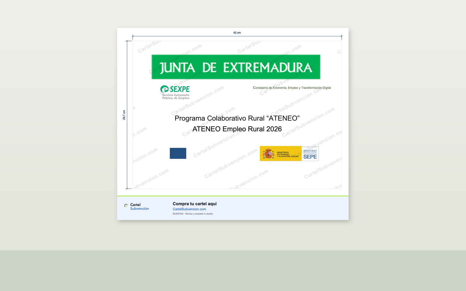 Ejemplo contextual de Cartel ATENEO Extremadura 2026 · Transferencias del Estado