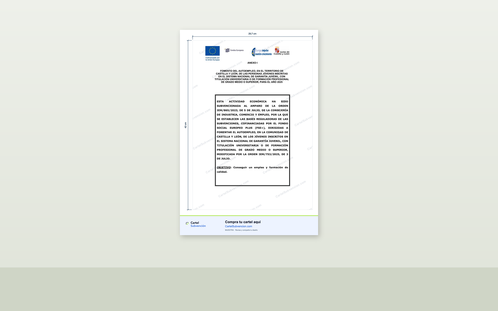 Ejemplo contextual de Cartel AUTEGRES Castilla y León 2025