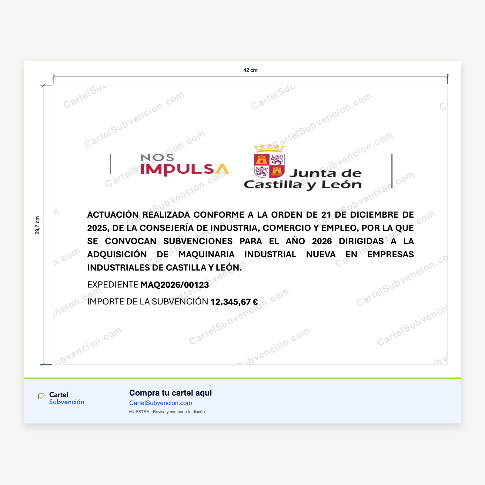Cartel maquinaria industrial Castilla y León 2026