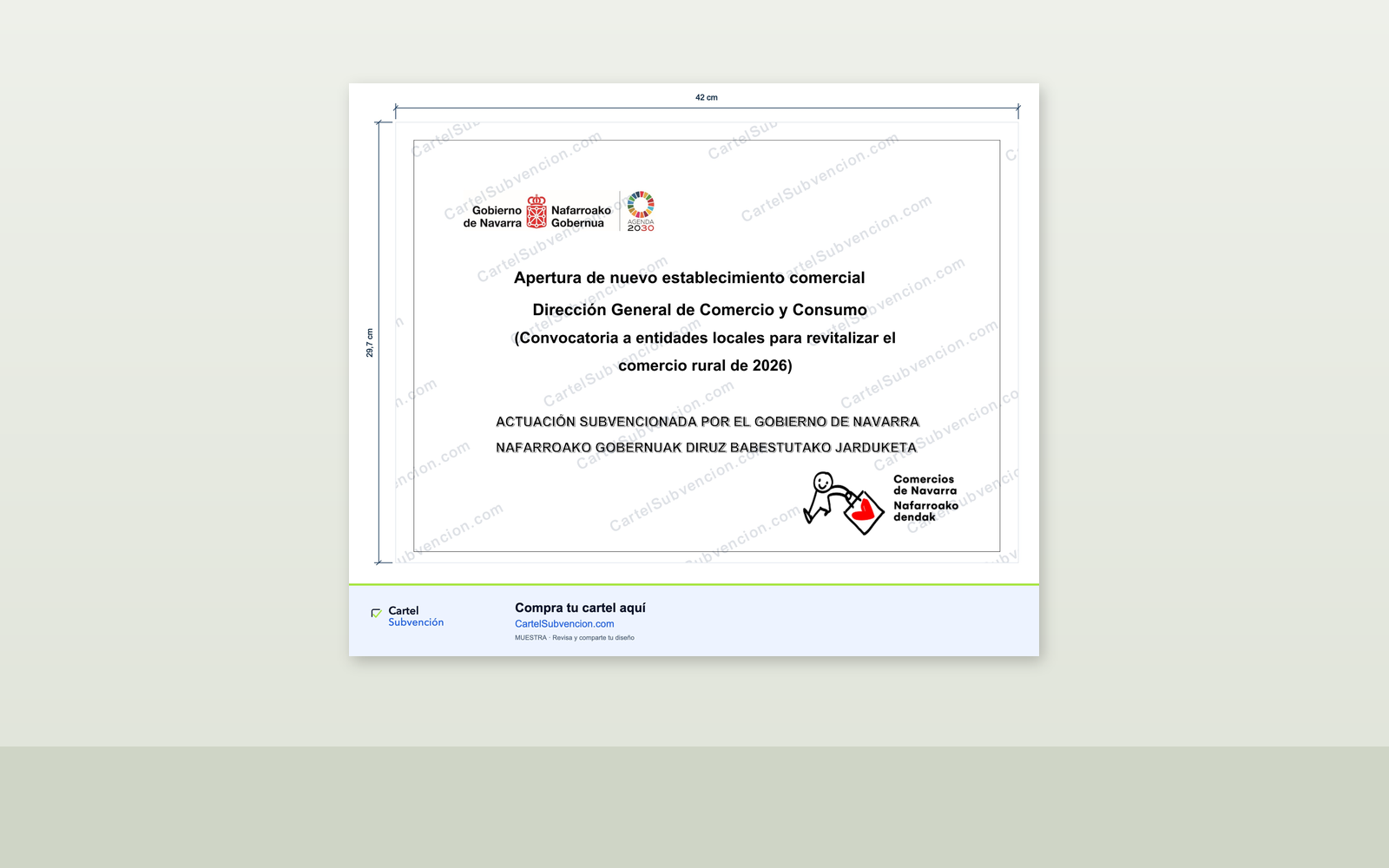 Ejemplo contextual de Cartel comercio rural Navarra 2026