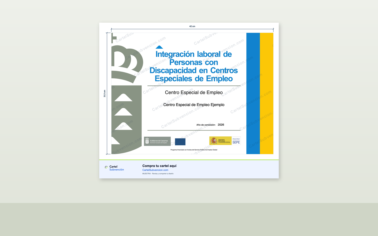 Ejemplo contextual de Cartel CEE Canarias · Integración laboral