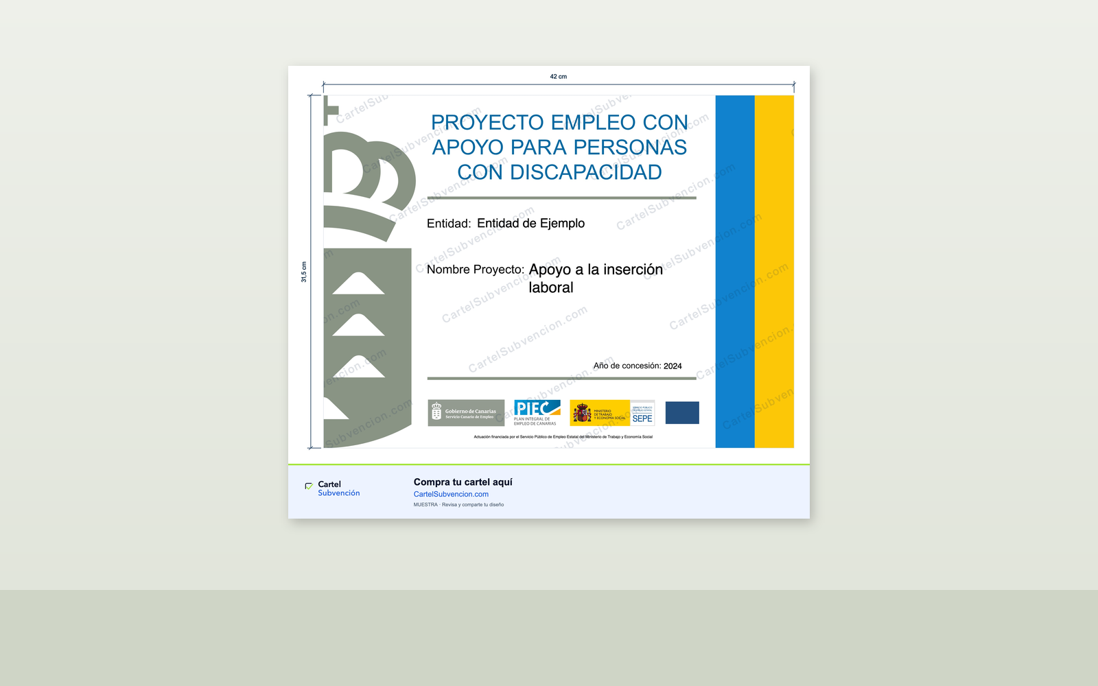 Ejemplo contextual de Cartel Empleo con Apoyo Canarias 2024–2027