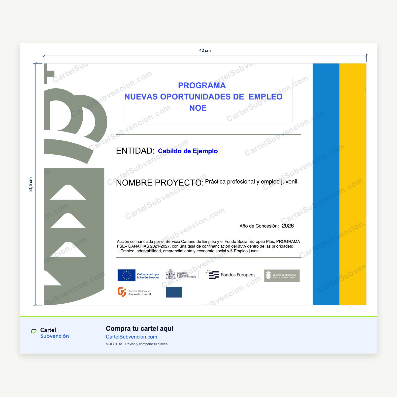 Cartel NOE Canarias 2026 · Nuevas Oportunidades de Empleo