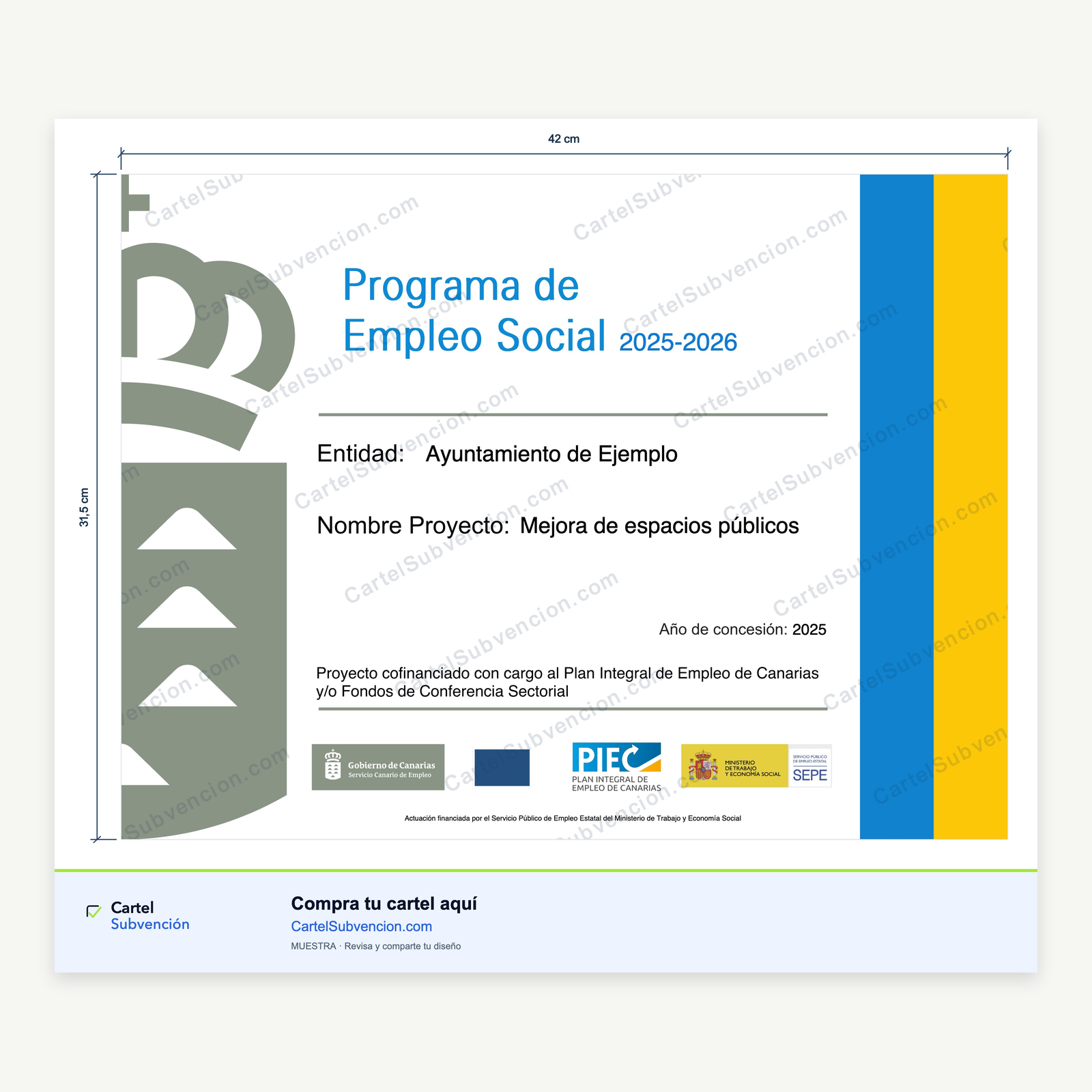 Cartel PES Canarias · Empleo Social 2025–2026