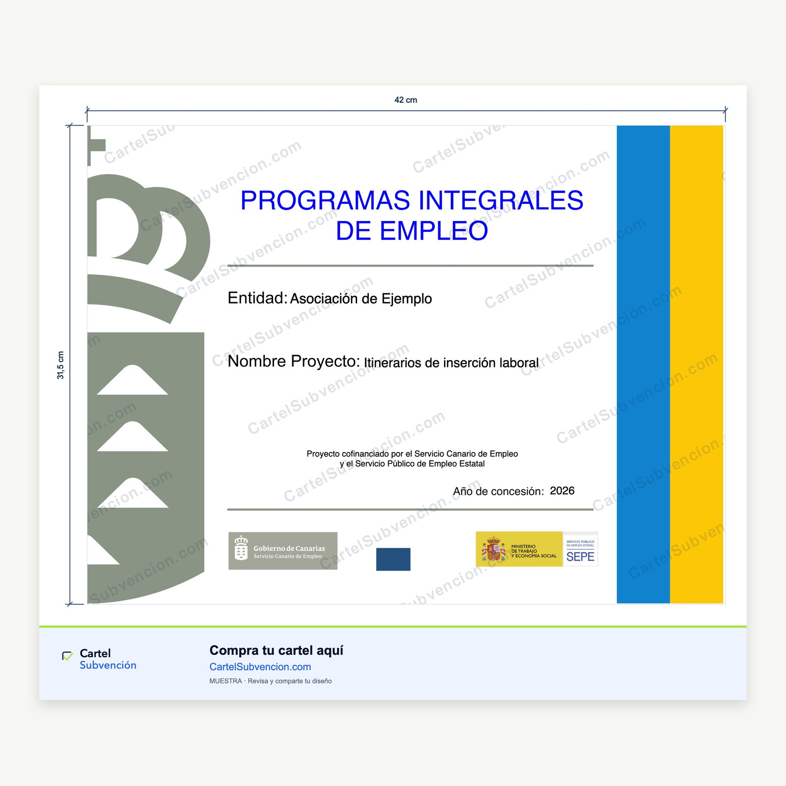 Cartel PIEm Canarias 2026 · Programas Integrales de Empleo