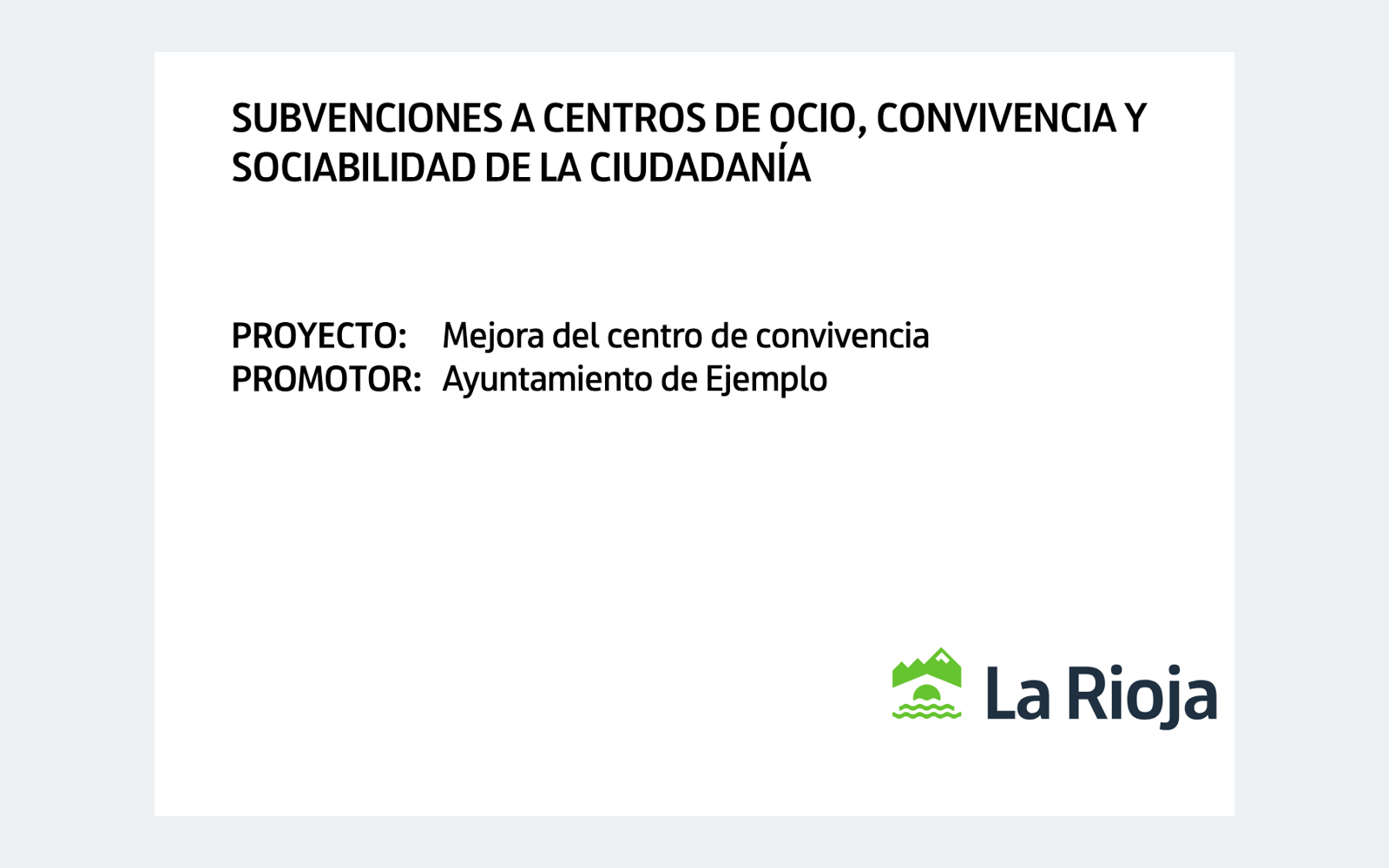 Ejemplo contextual de Placa para centros de ocio de La Rioja 2026